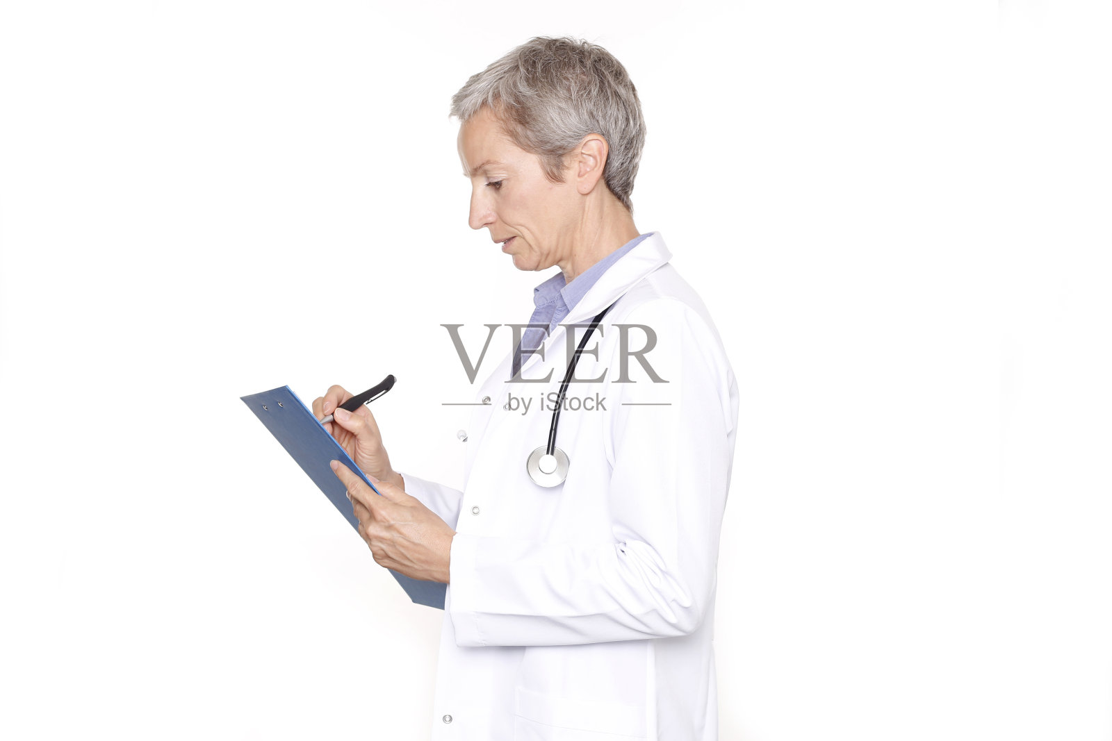 女医生记笔记照片摄影图片