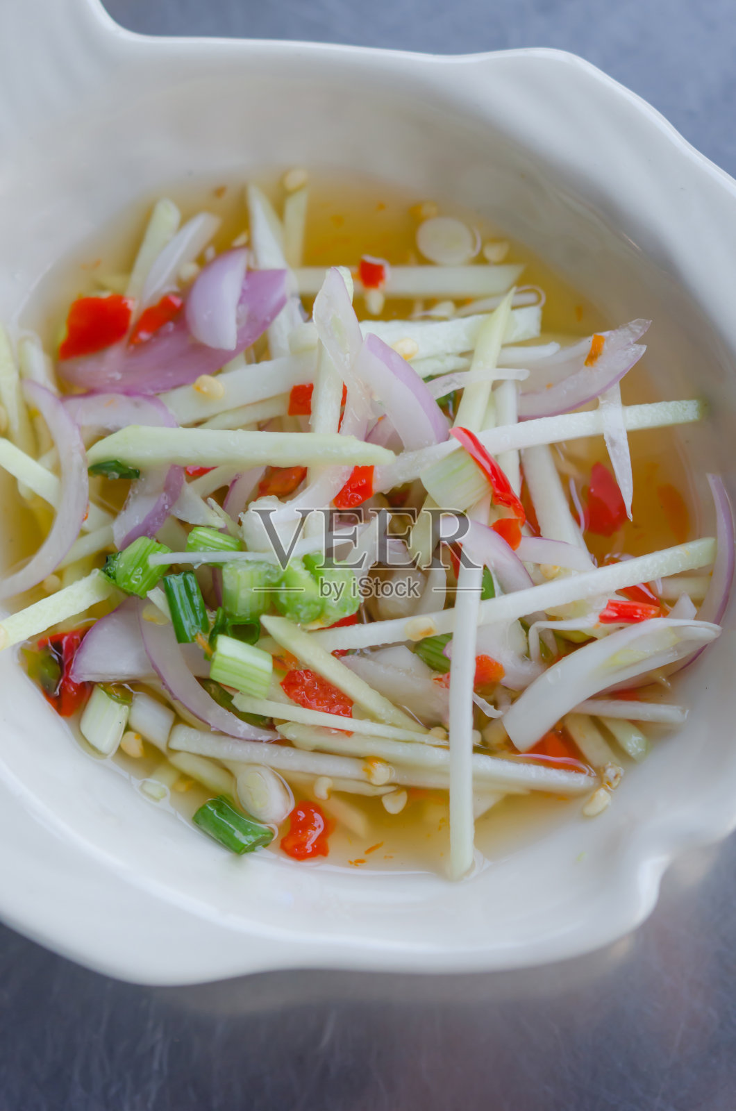 辣芒果沙拉照片摄影图片