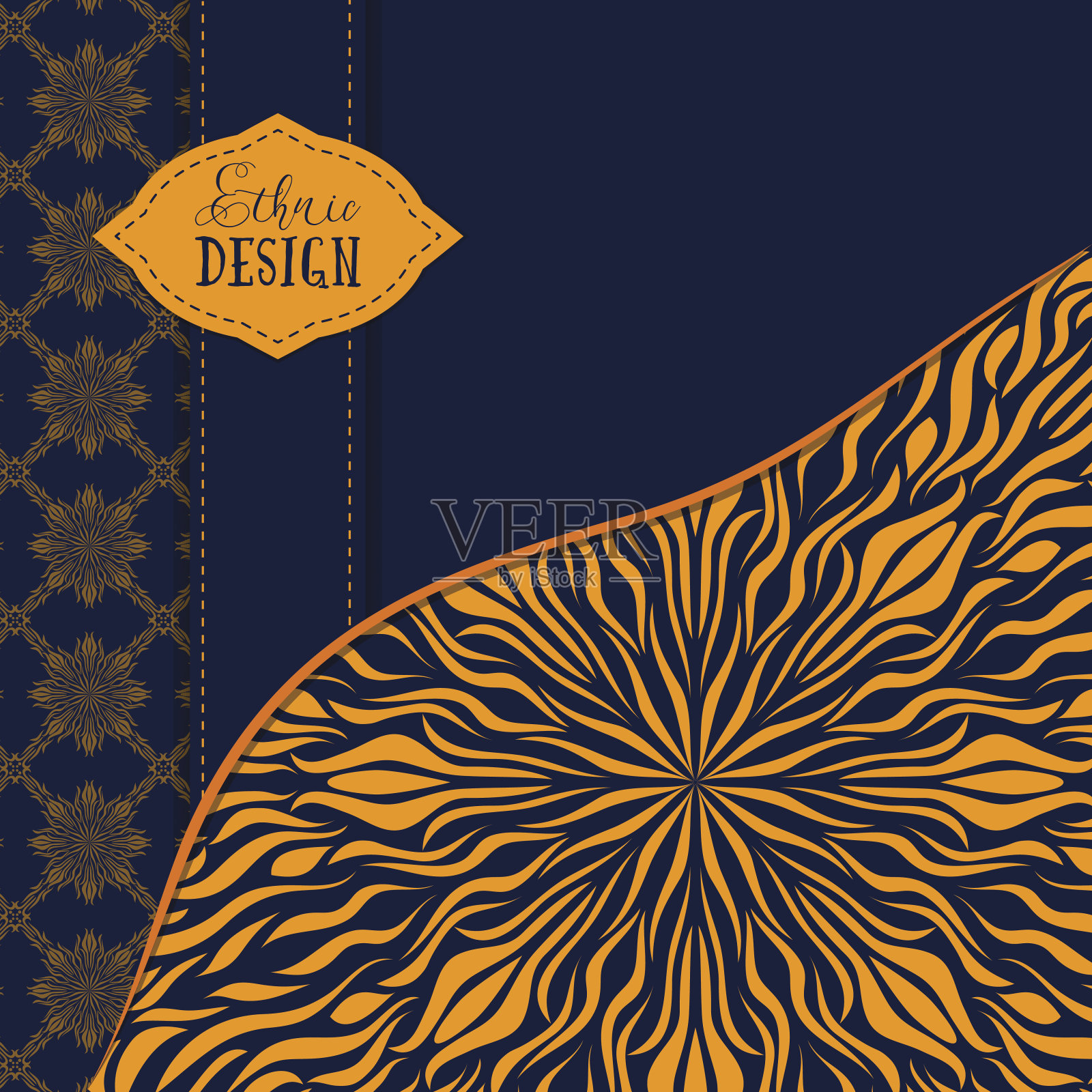 民族的设计。向量的背景。复古圆形装饰图案插画图片素材