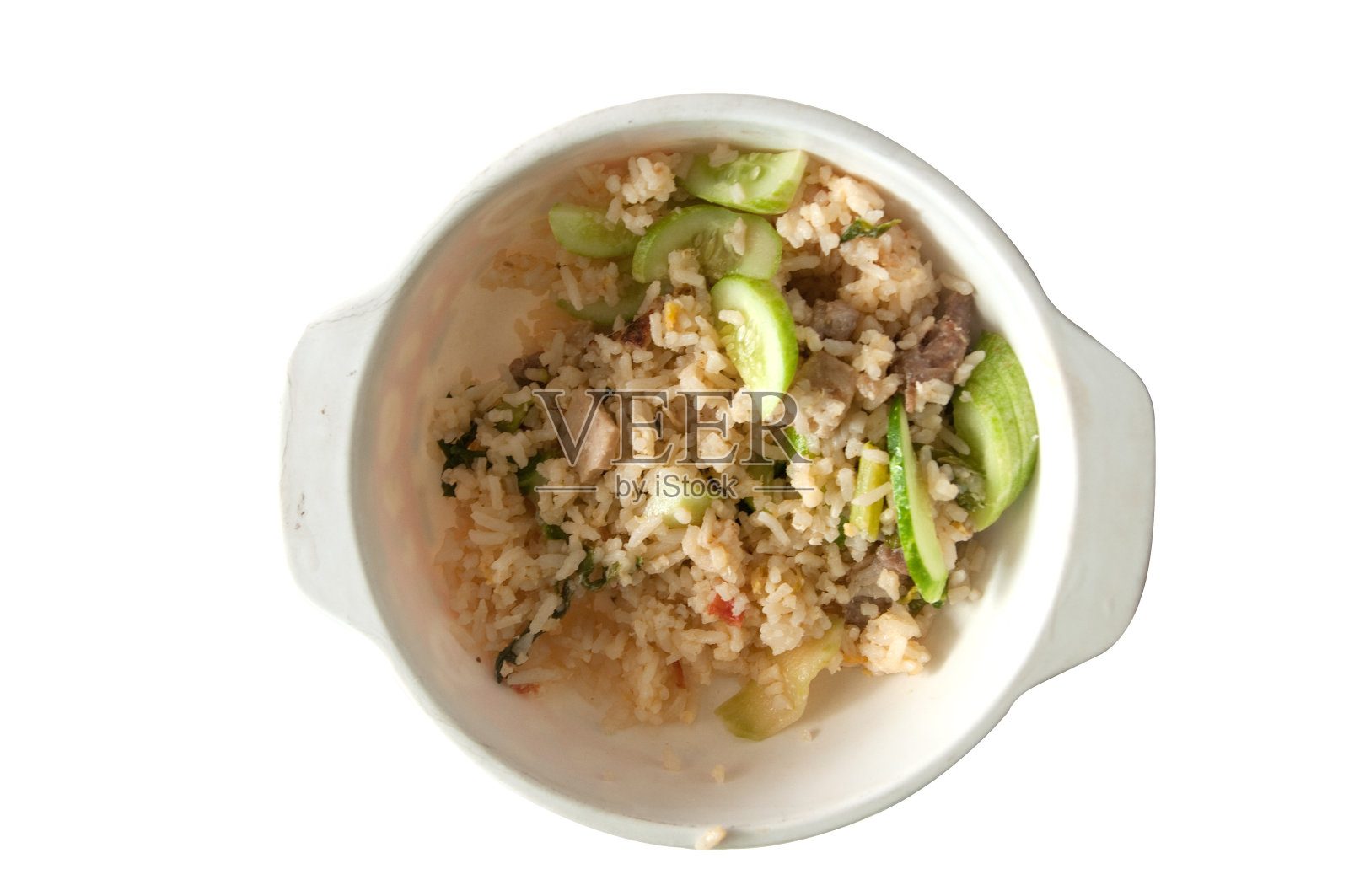 猪肉炒饭照片摄影图片