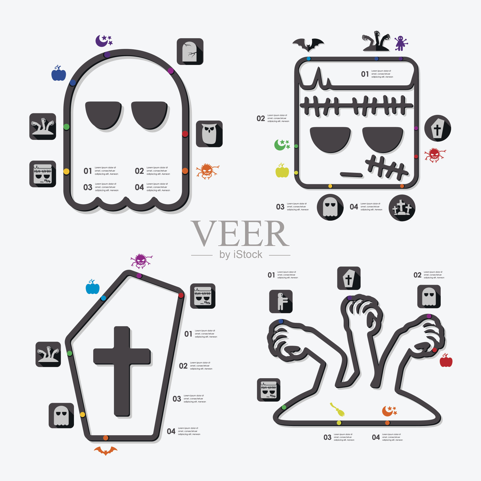 万圣节的信息图表插画图片素材