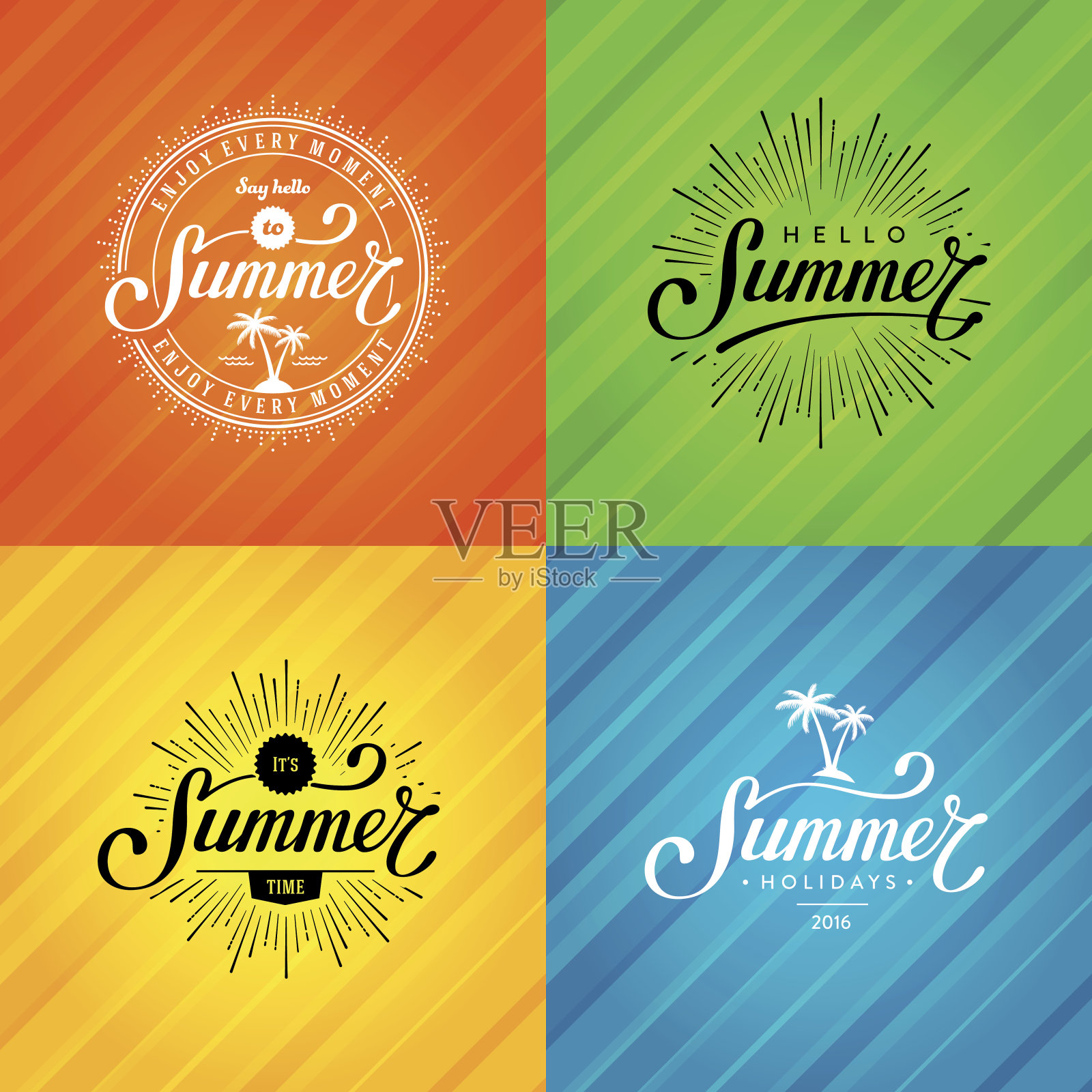 夏日集全彩插画图片素材