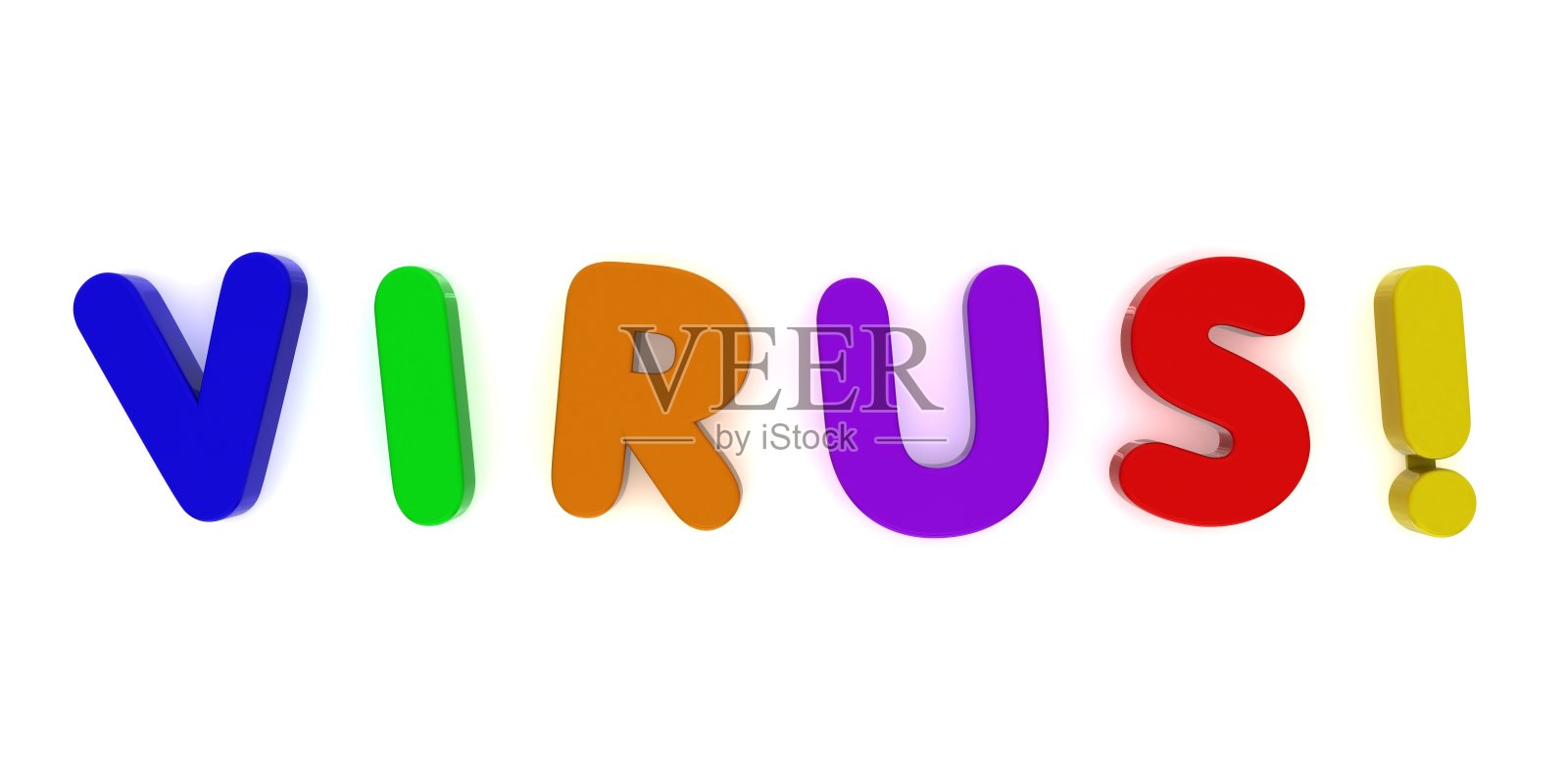 病毒!彩色冰箱磁铁字照片摄影图片