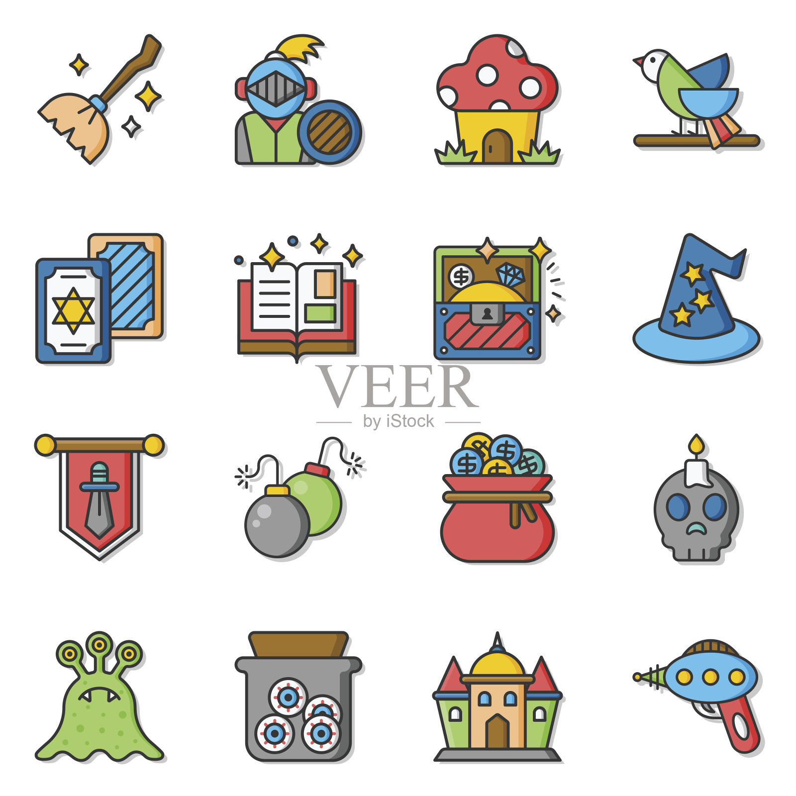 可爱的手绘角色图标素材