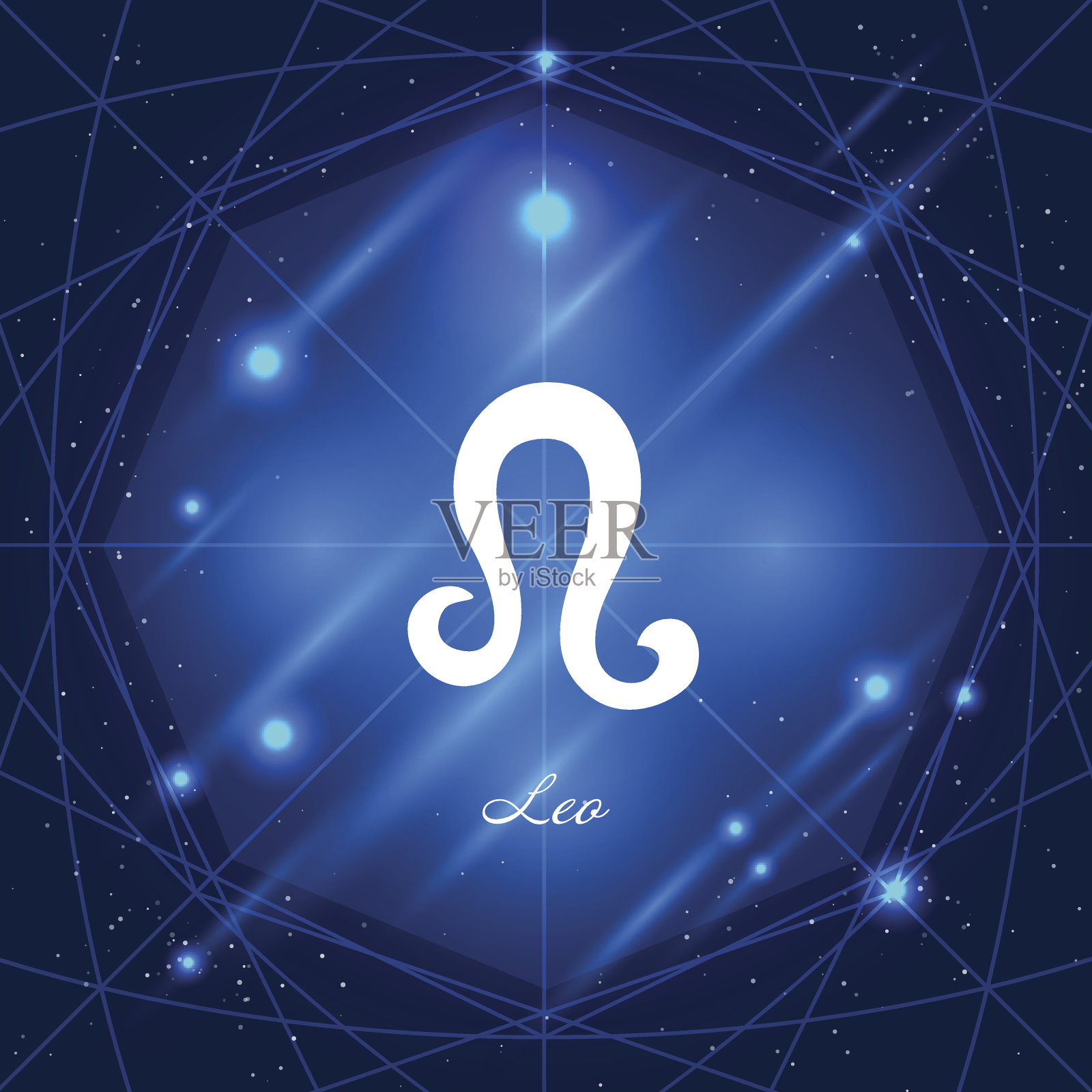 黄道十二宫的狮子座插画图片素材