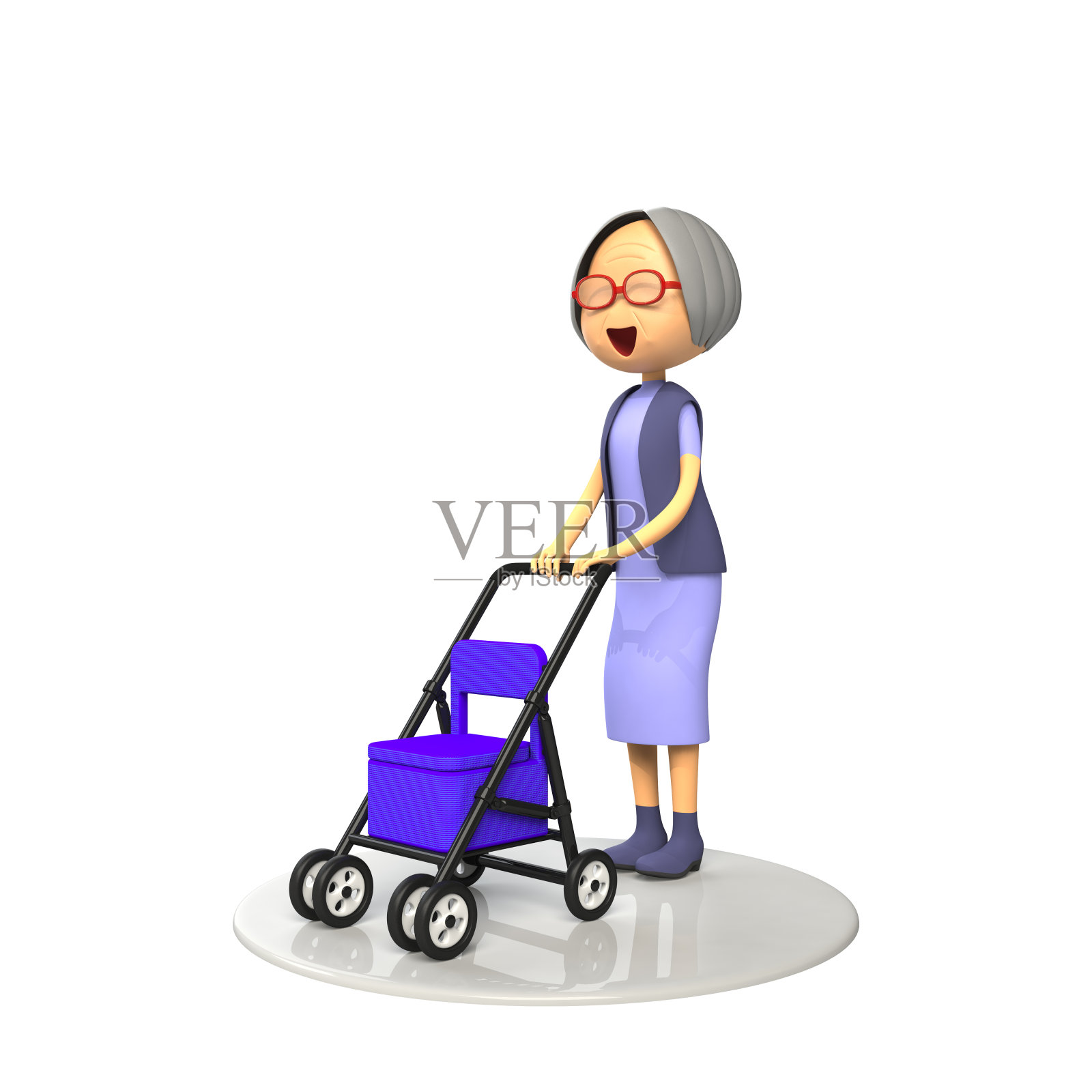 用老年推车的老太太照片摄影图片