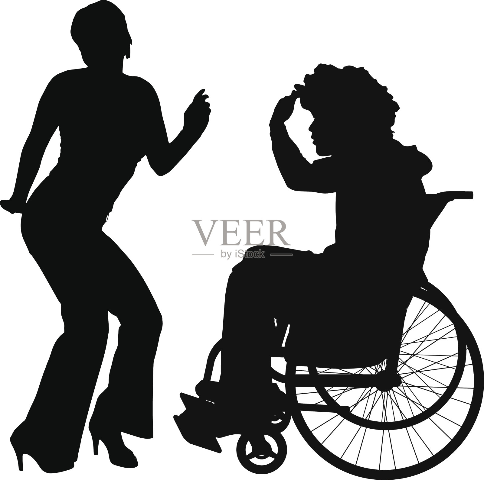 矢量剪影的夫妇。插画图片素材