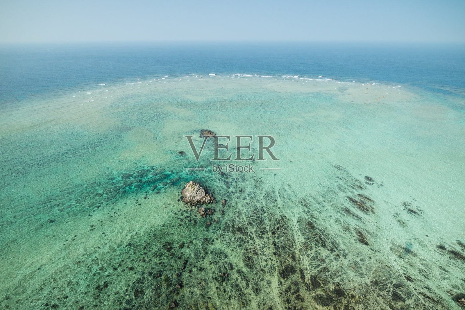 鸟瞰图热带珊瑚礁泻湖天堂海滩照片摄影图片