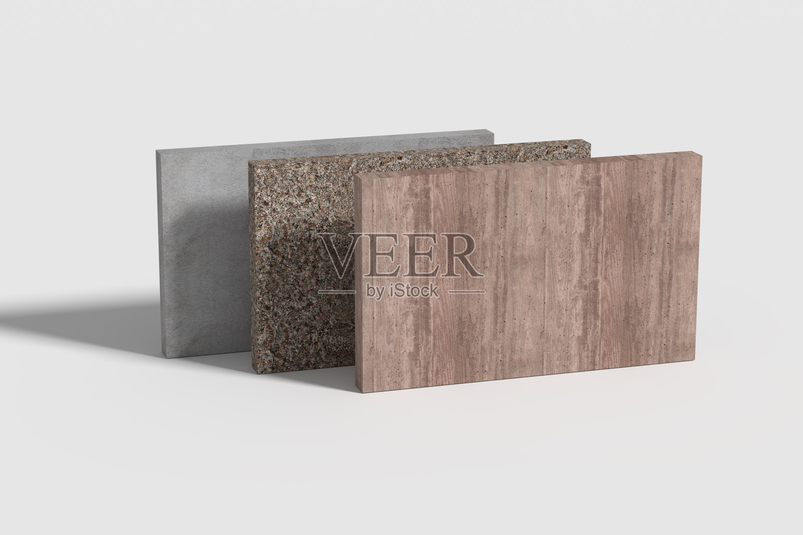 白色背景上的三堵石墙照片摄影图片