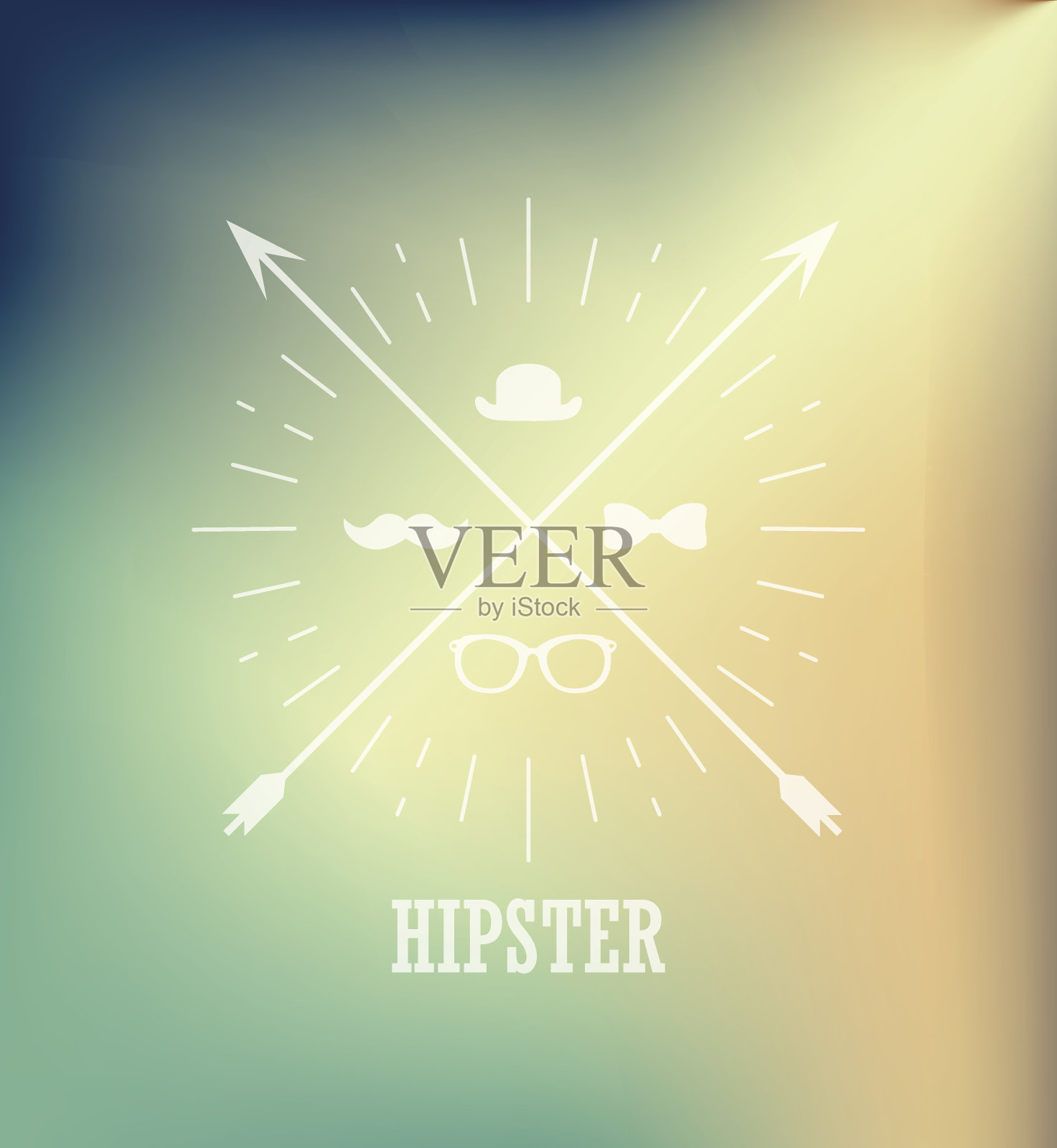 时髦的海报设计在模糊的背景。插画图片素材