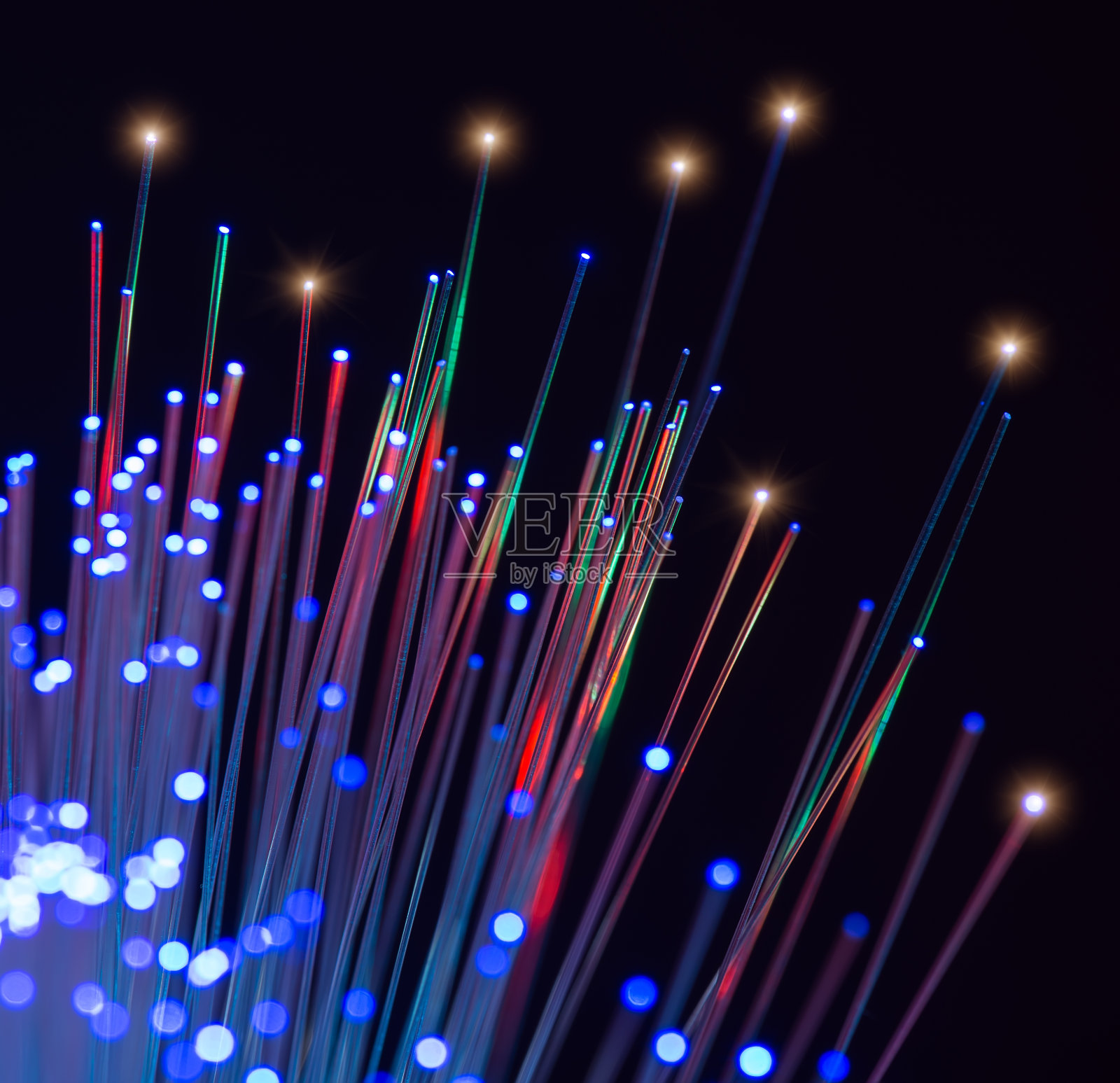 光纤动态飞行从深层次的技术背景照片摄影图片