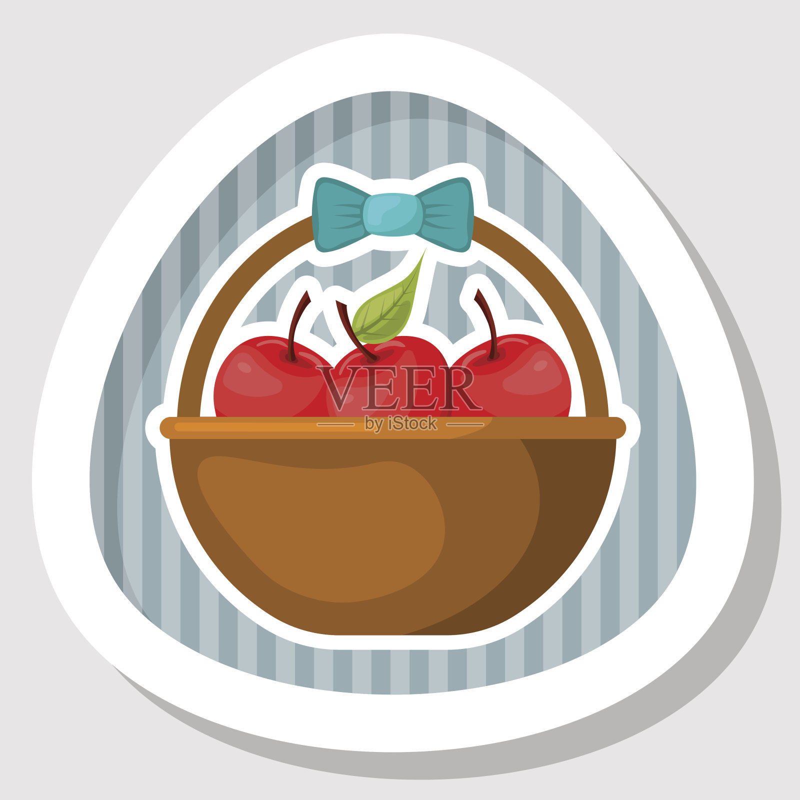 篮子里有五颜六色的水果图标插画图片素材