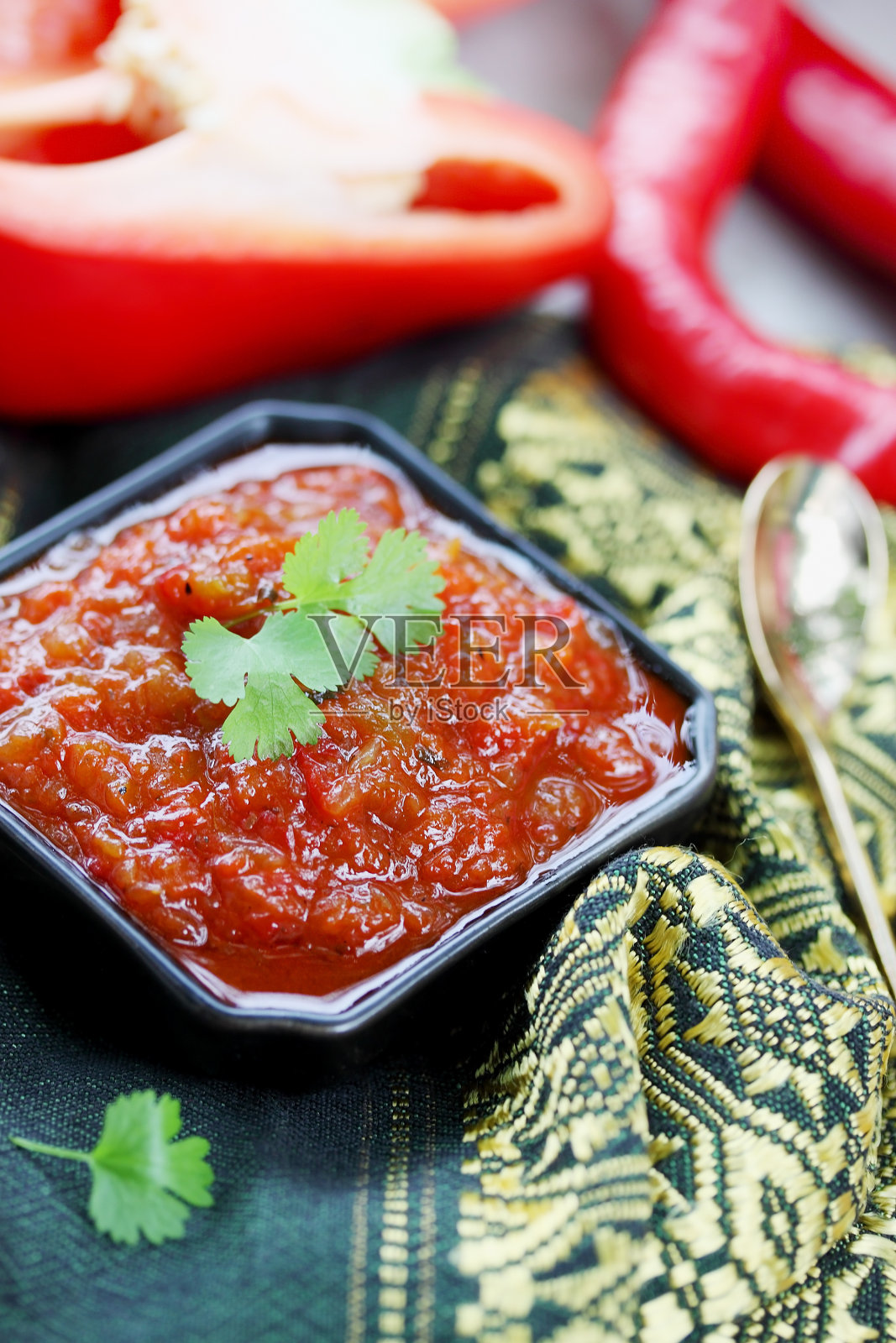 甜椒酸辣酱照片摄影图片