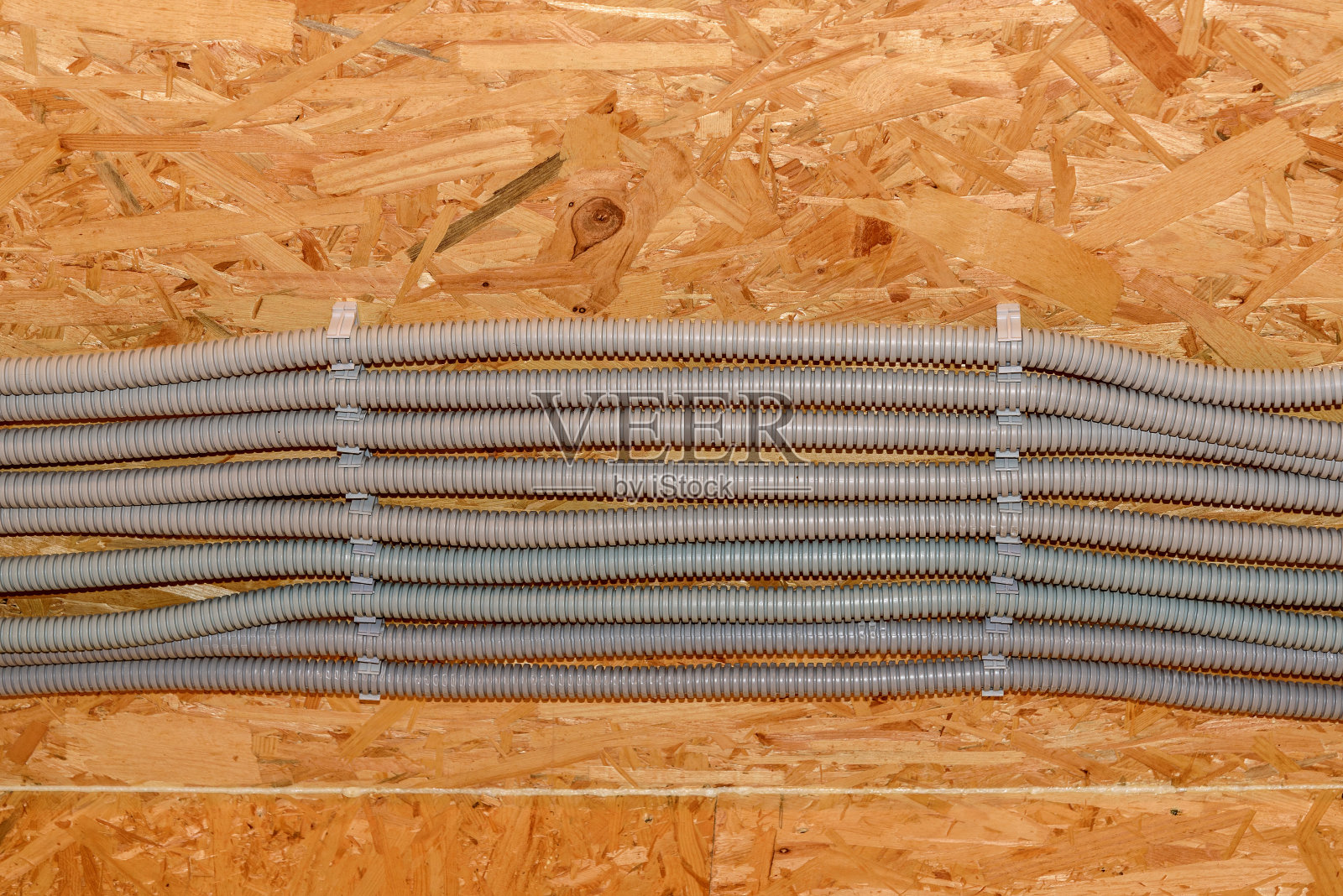 波纹管施工钢丝照片摄影图片