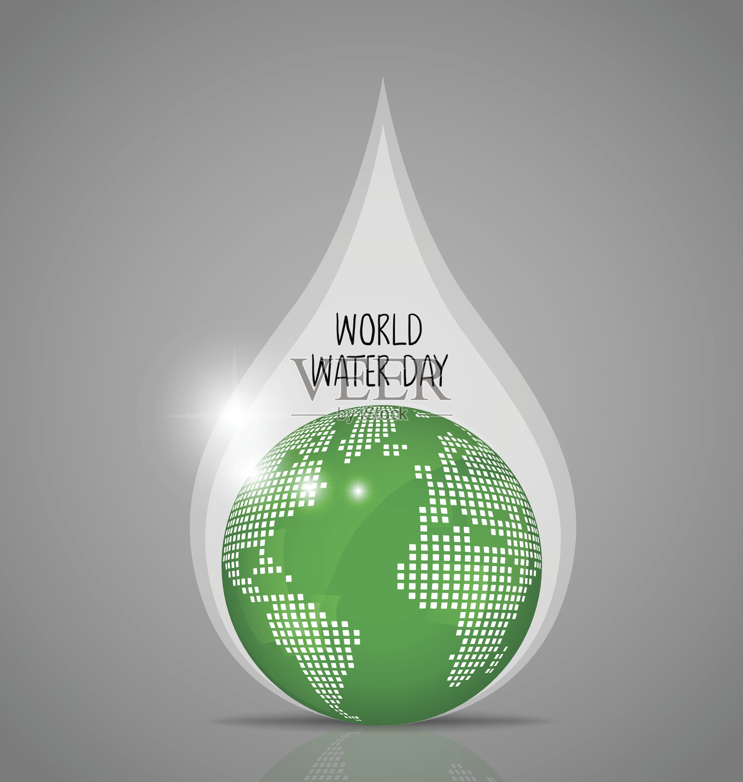 世界水日的概念与全球。矢量插图。设计元素图片