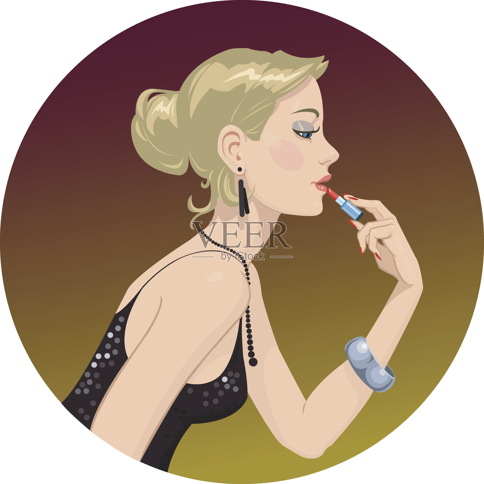 化妆插画图片素材