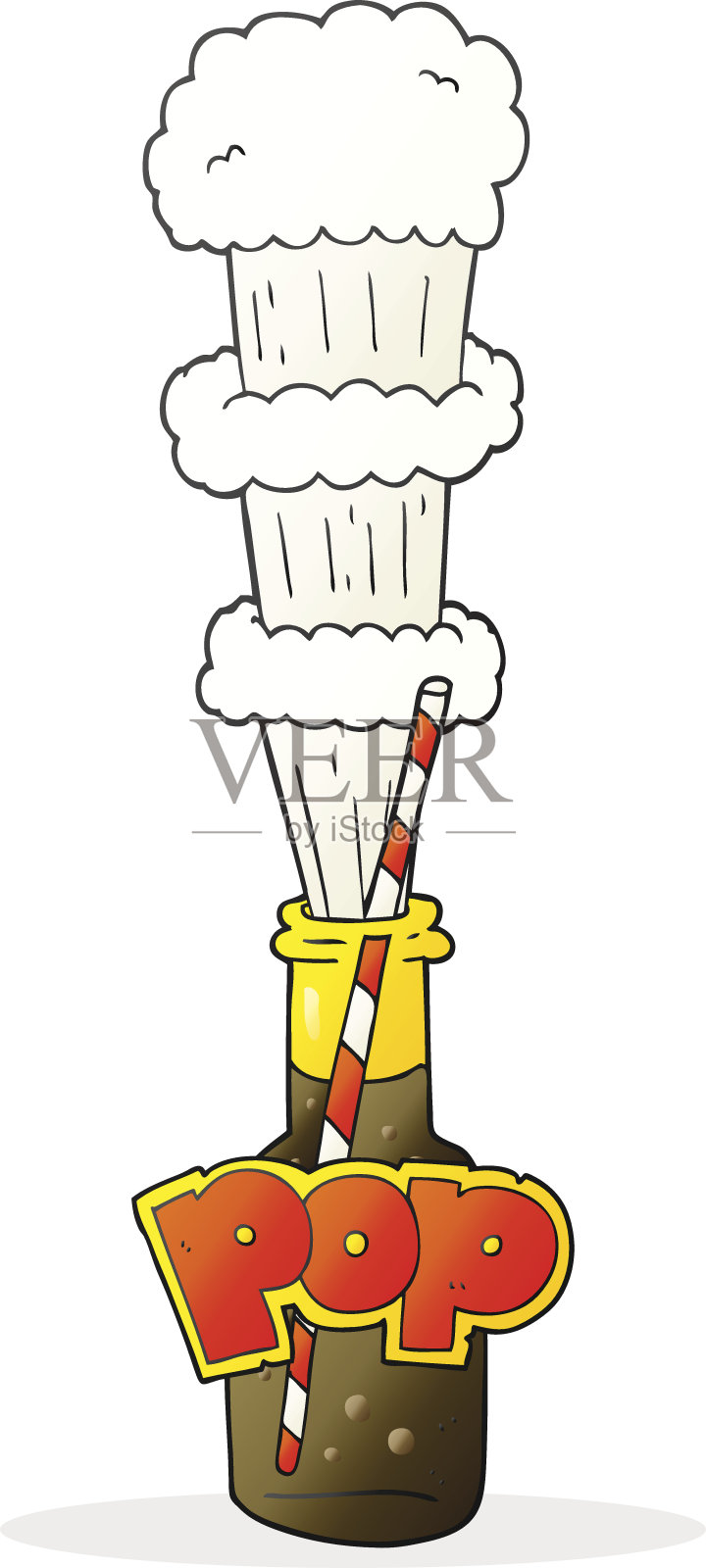 卡通汽水瓶插画图片素材