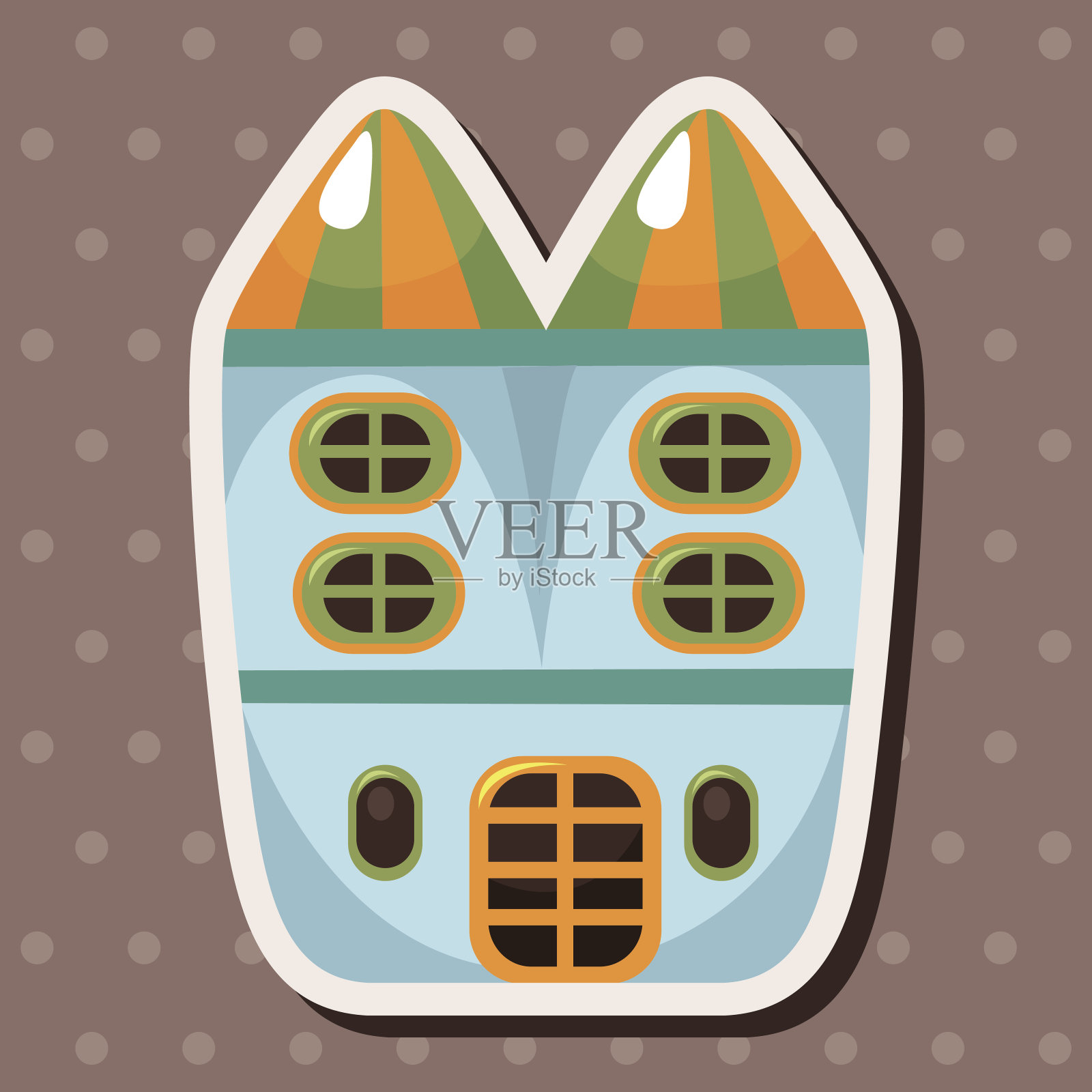 建造房屋主题元素插画图片素材