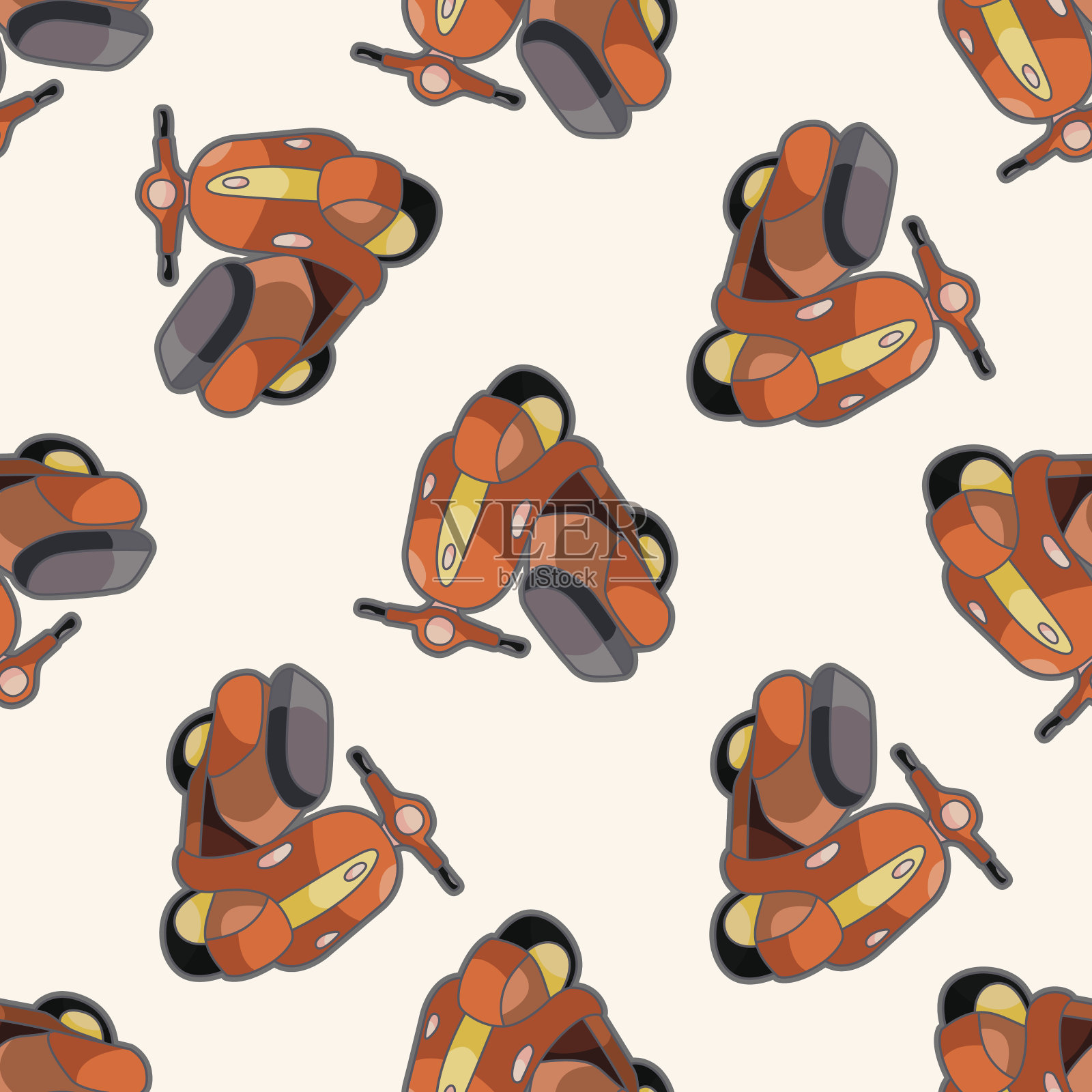 输送电机,卡通无缝图案背景插画图片素材