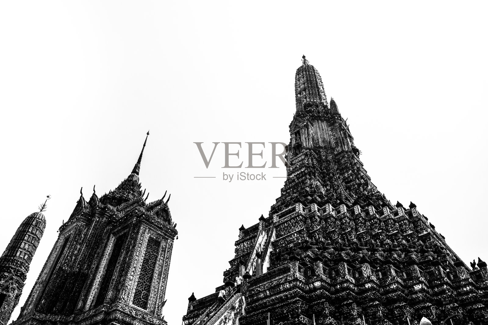 黑白寺庙和宝塔照片摄影图片