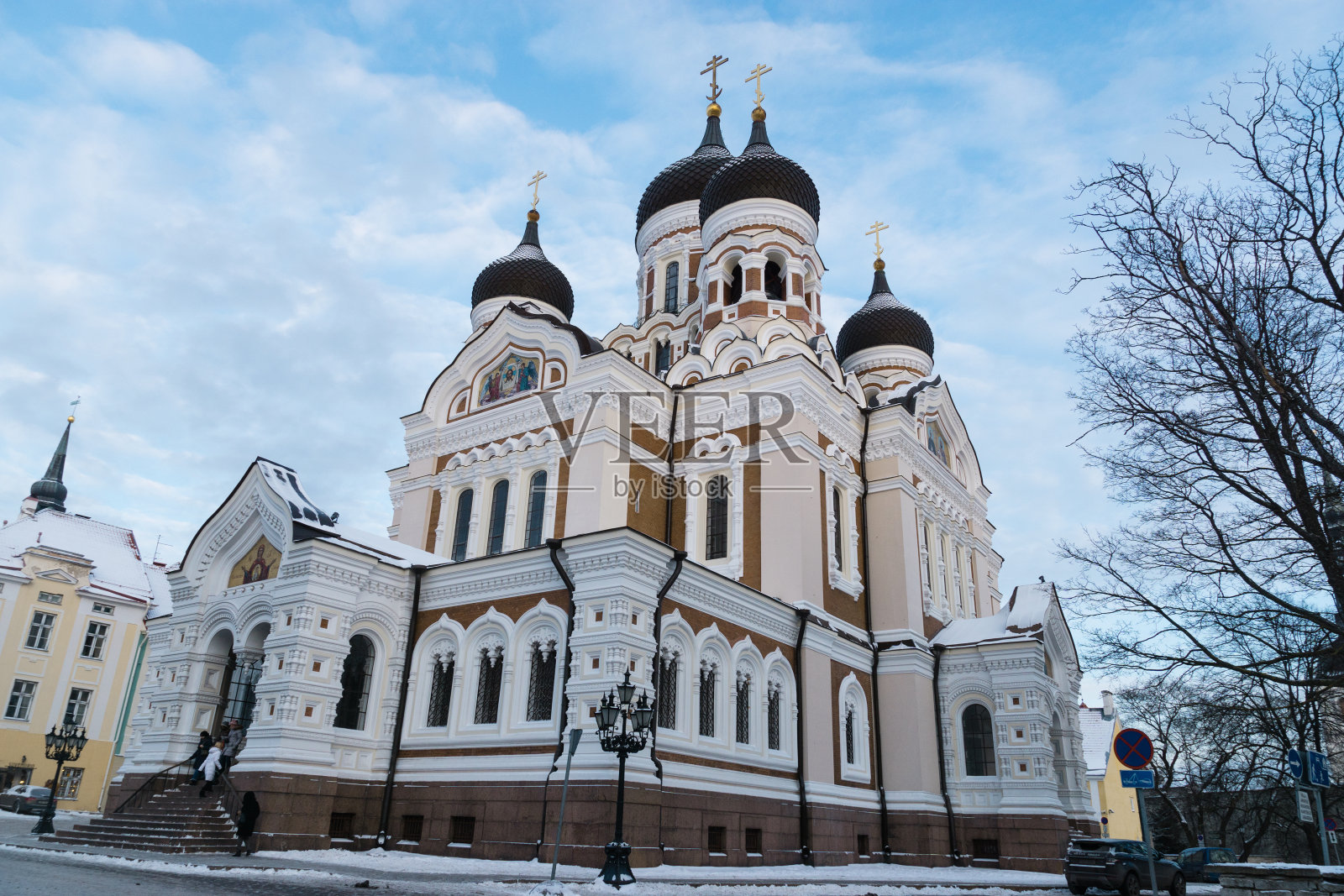 亚历山大涅夫斯基大教堂,塔林老城,爱沙尼亚。照片摄影图片