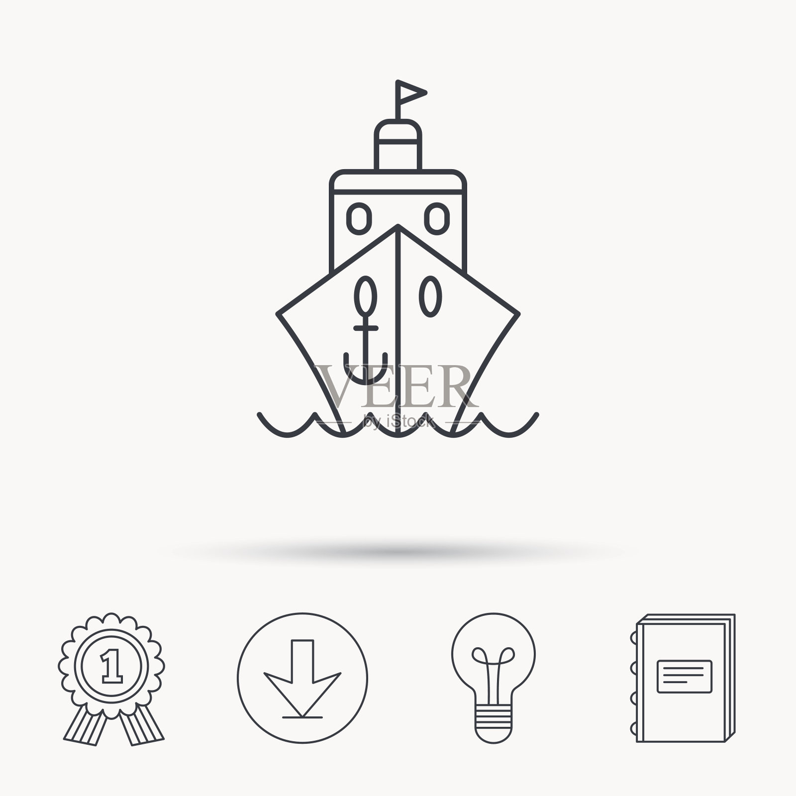 克鲁斯图标。船旅行的迹象。图标素材