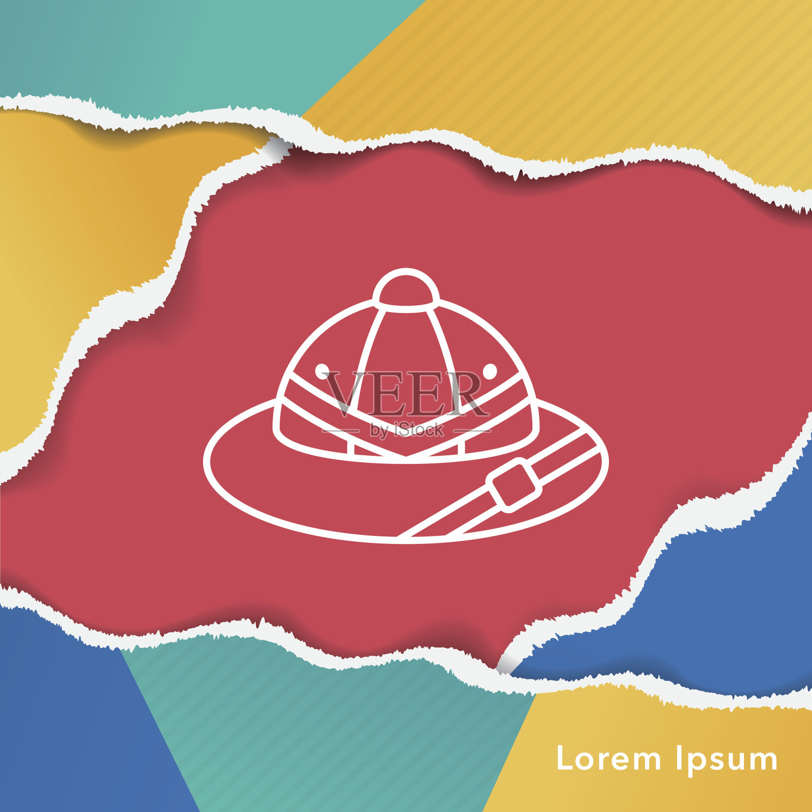 露营帽线图标插画图片素材