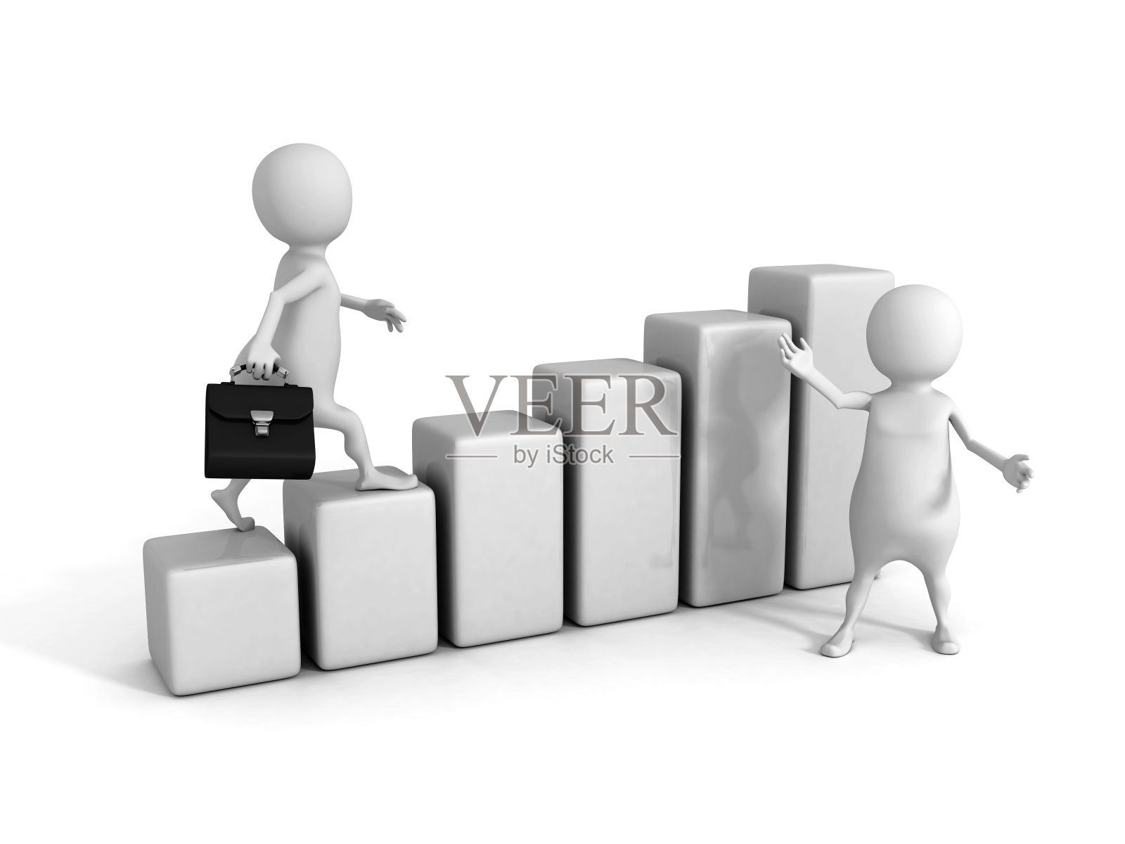 白色3 d团队。商业成功团队合作理念成长吧gra照片摄影图片