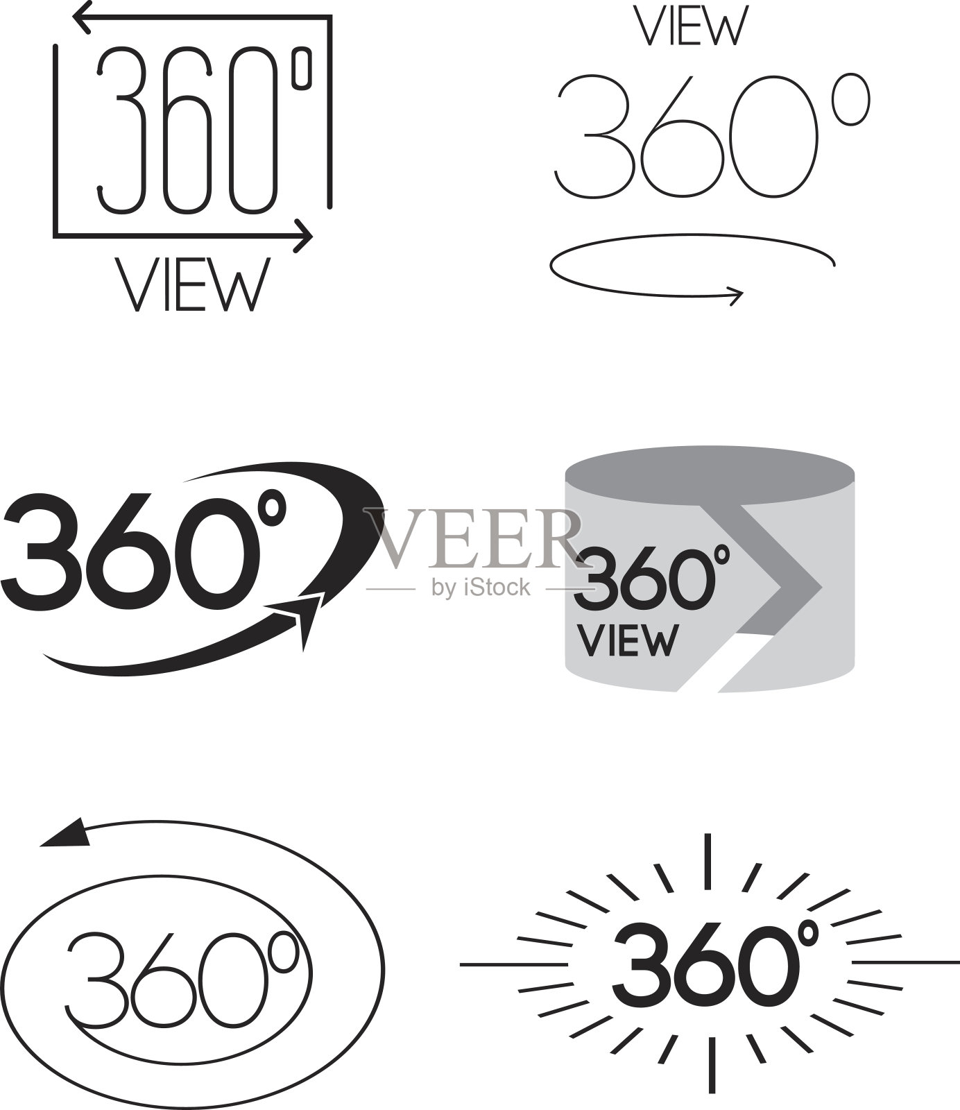 完全旋转符号图标。设计元素图片
