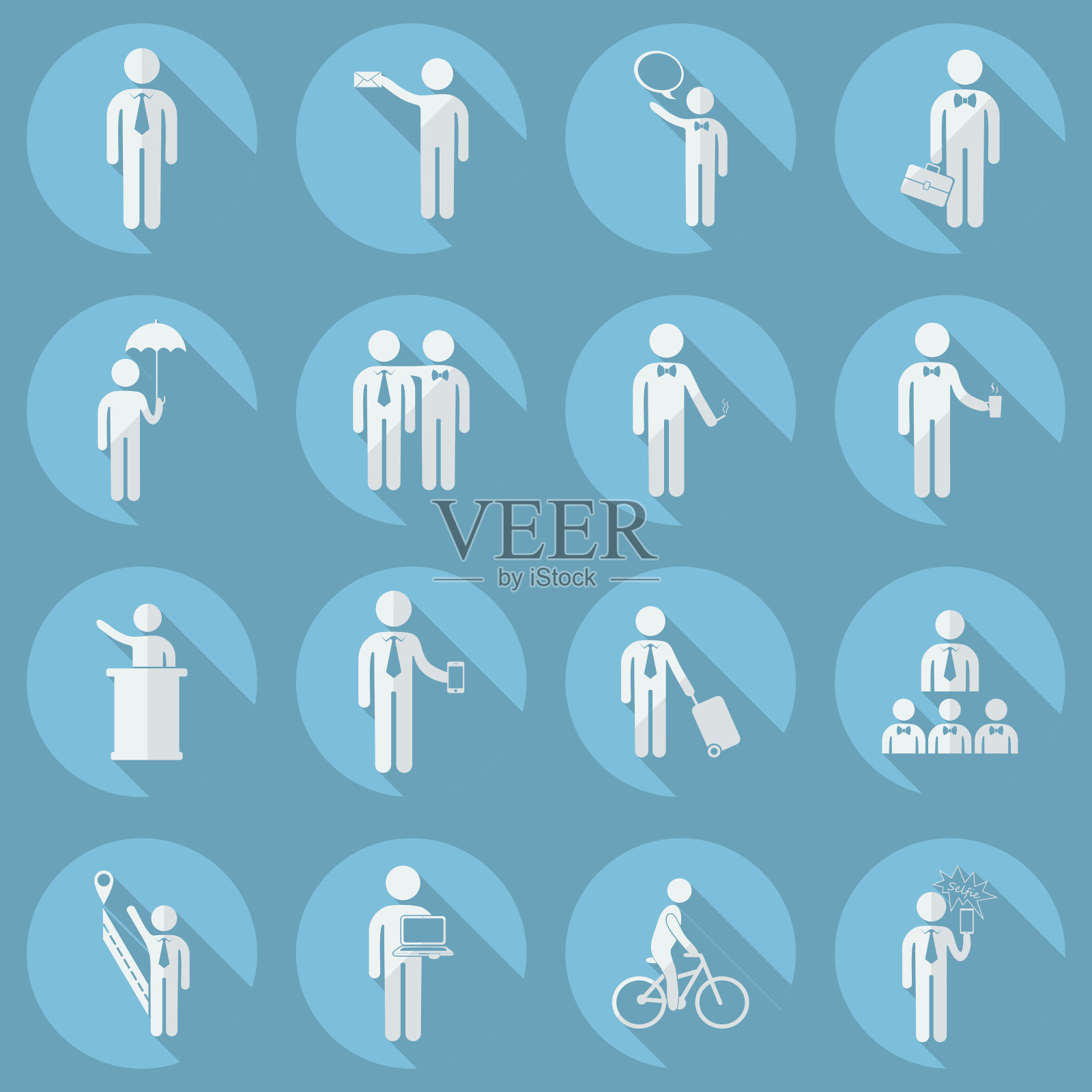 集会的人的剪影简笔画插画图片素材