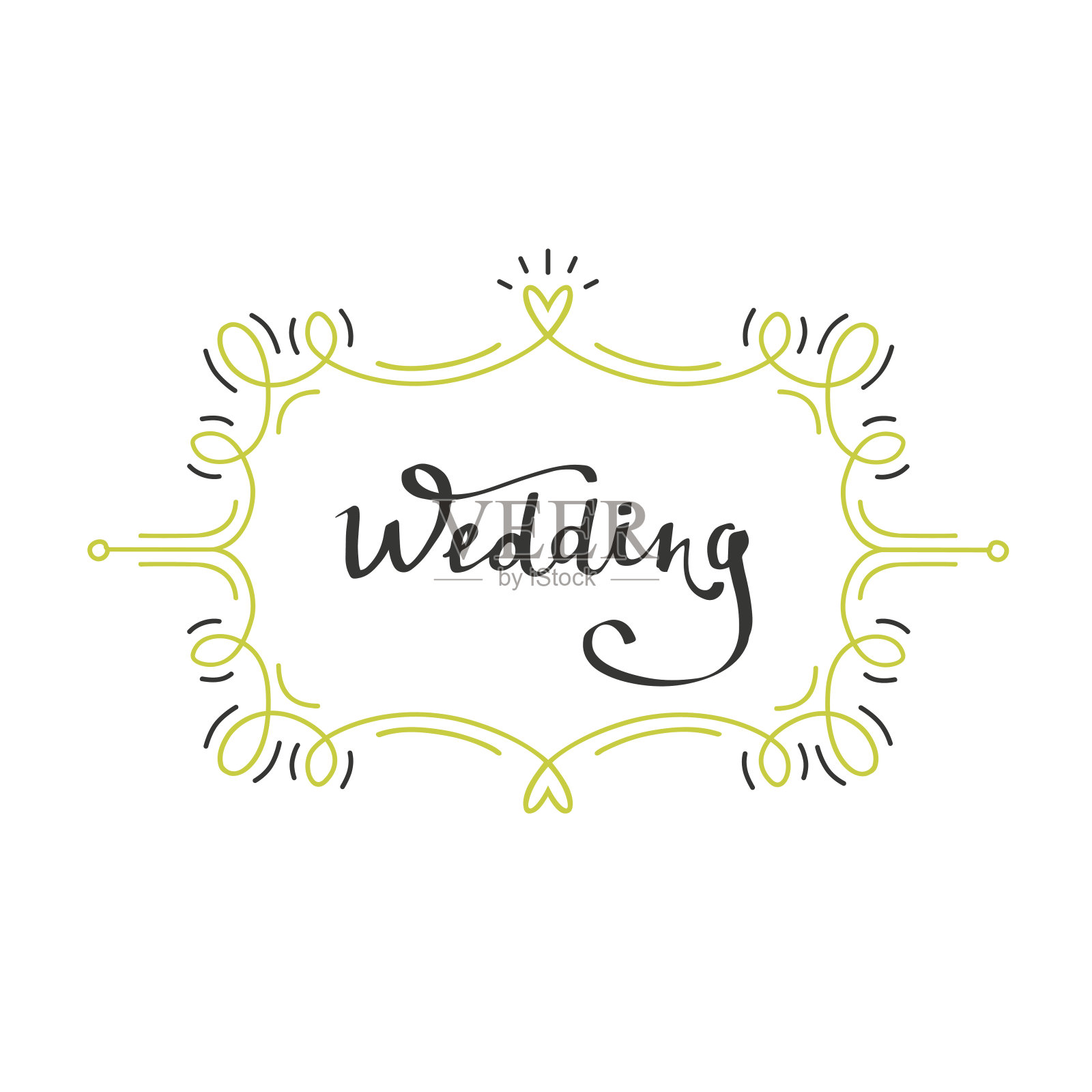 向量装饰框架制作的现代线条风格向量。优雅的设计元素,适用于生日、贺卡、婚礼请柬等。插画图片素材