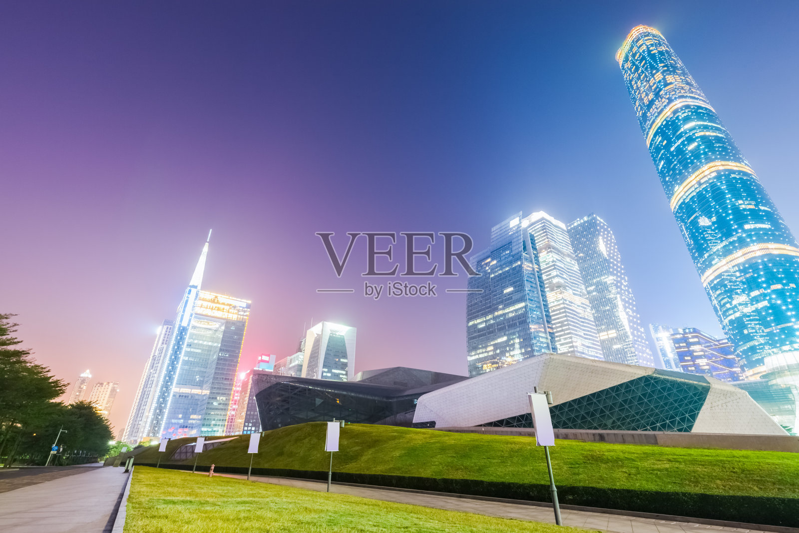 广州珠江新城夜景照片摄影图片