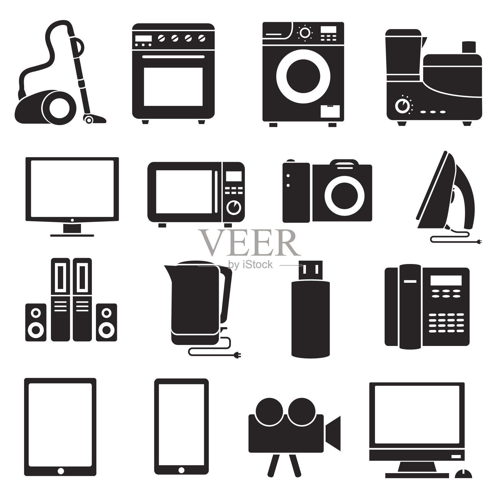 平板现代家电电器图标概念图标素材