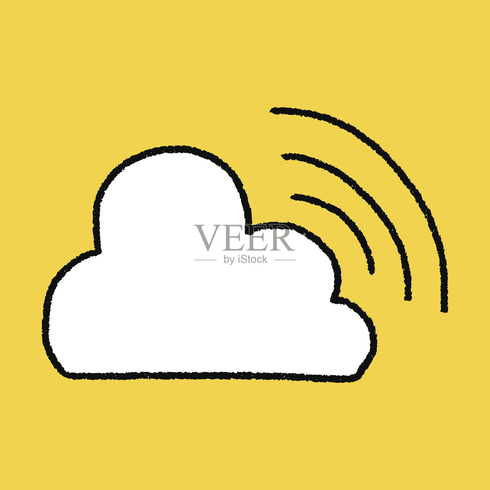 涂鸦的云插画图片素材