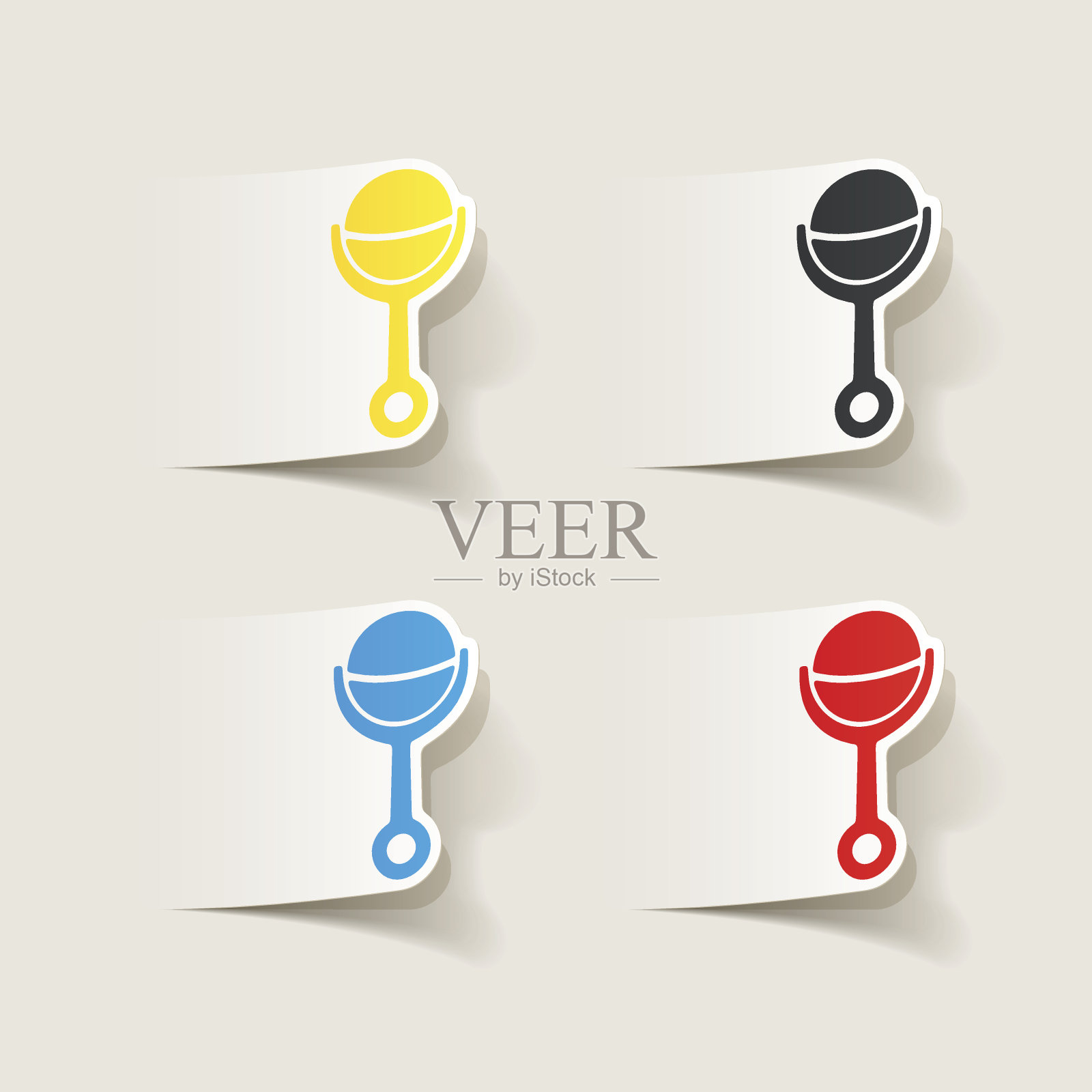 现实设计元素:拨浪鼓插画图片素材