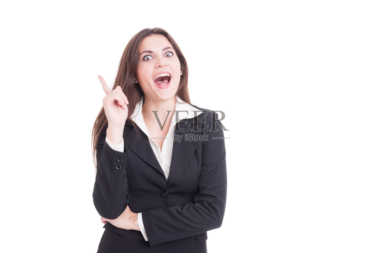 年轻美丽的女商人有一个新的伟大的想法照片摄影图片