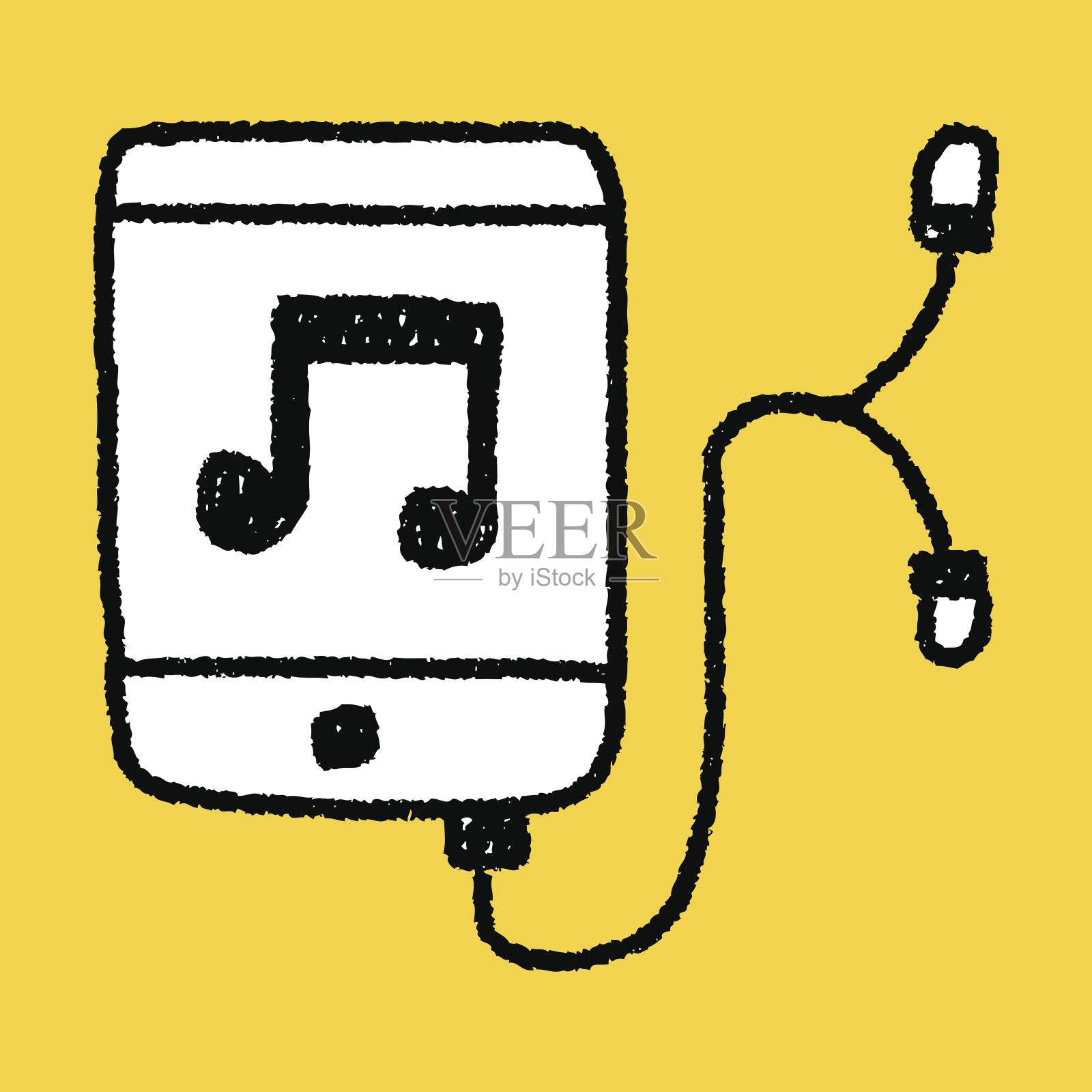 音乐播放器涂鸦插画图片素材