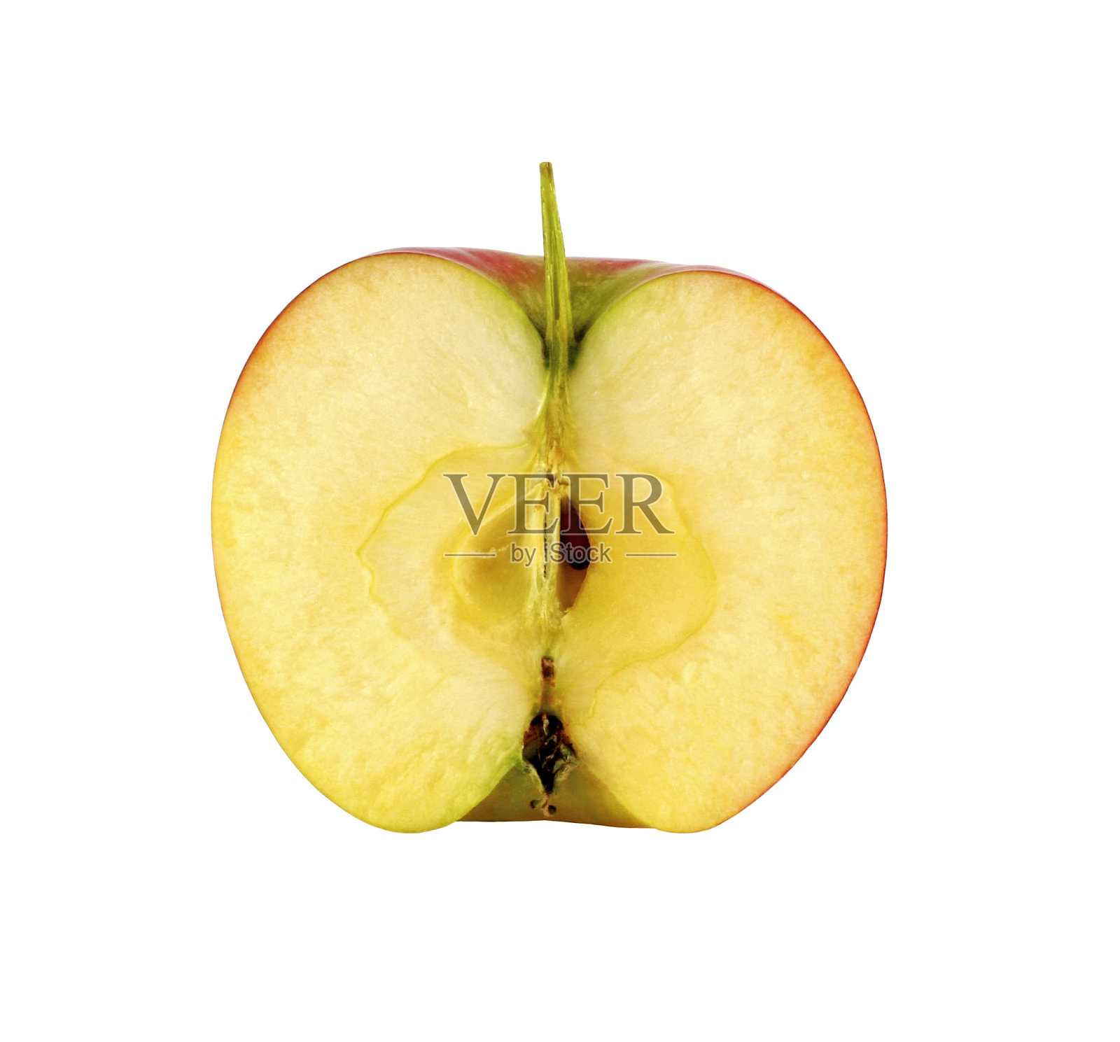 一半苹果孤立在白色背景上照片摄影图片