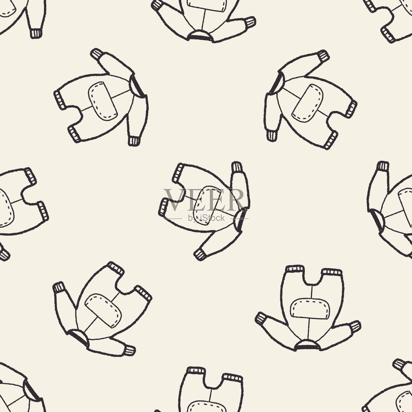 婴儿衣服涂鸦无缝图案背景插画图片素材