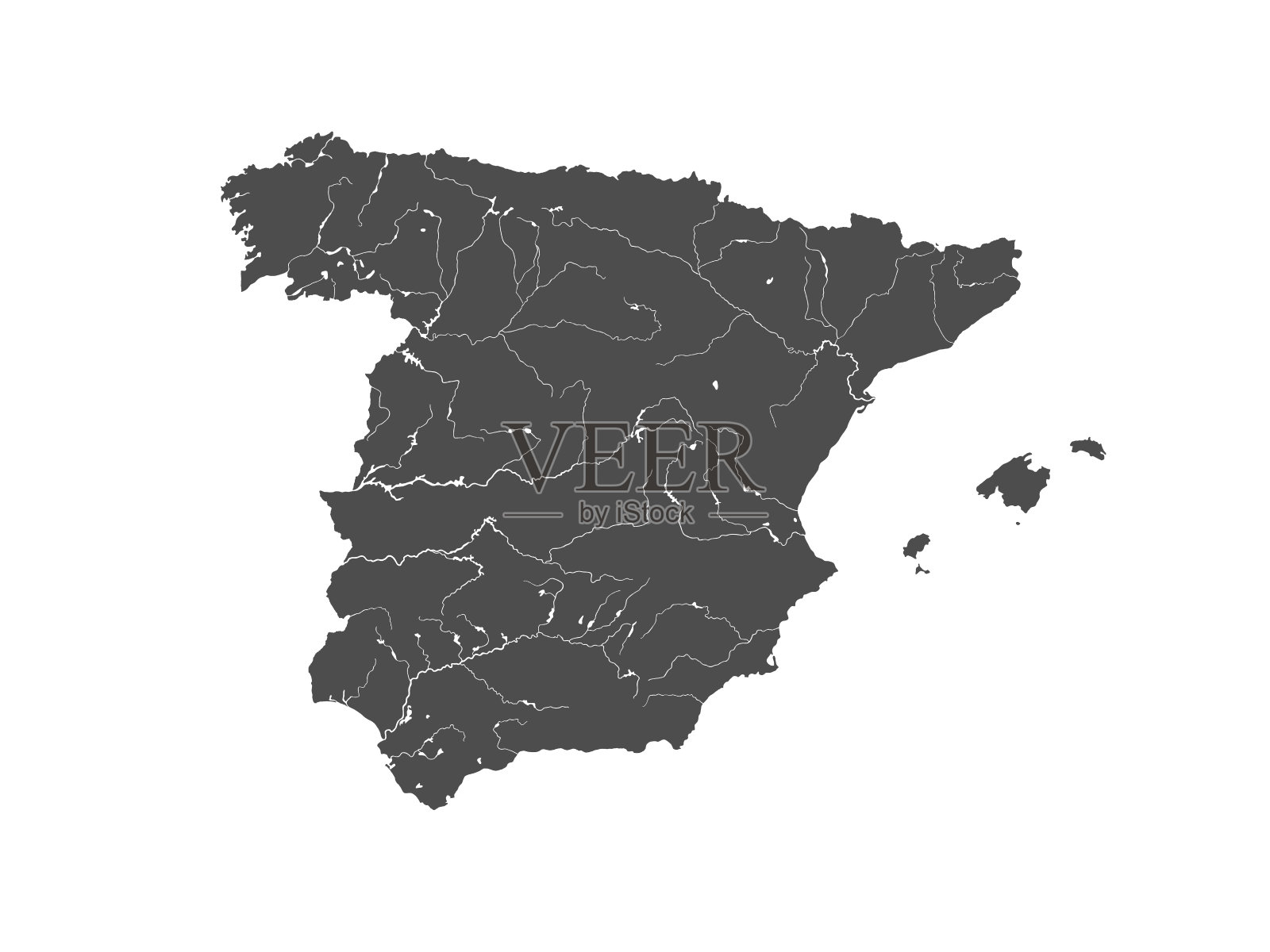 西班牙的地图。照片摄影图片