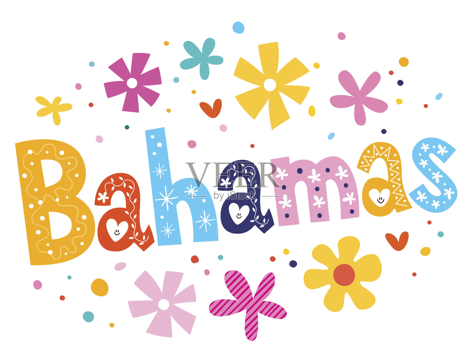 巴哈马矢量字体装饰型插画图片素材