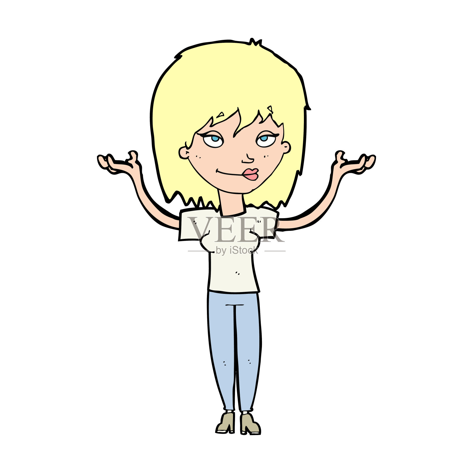 卡通女人耸耸设计元素图片