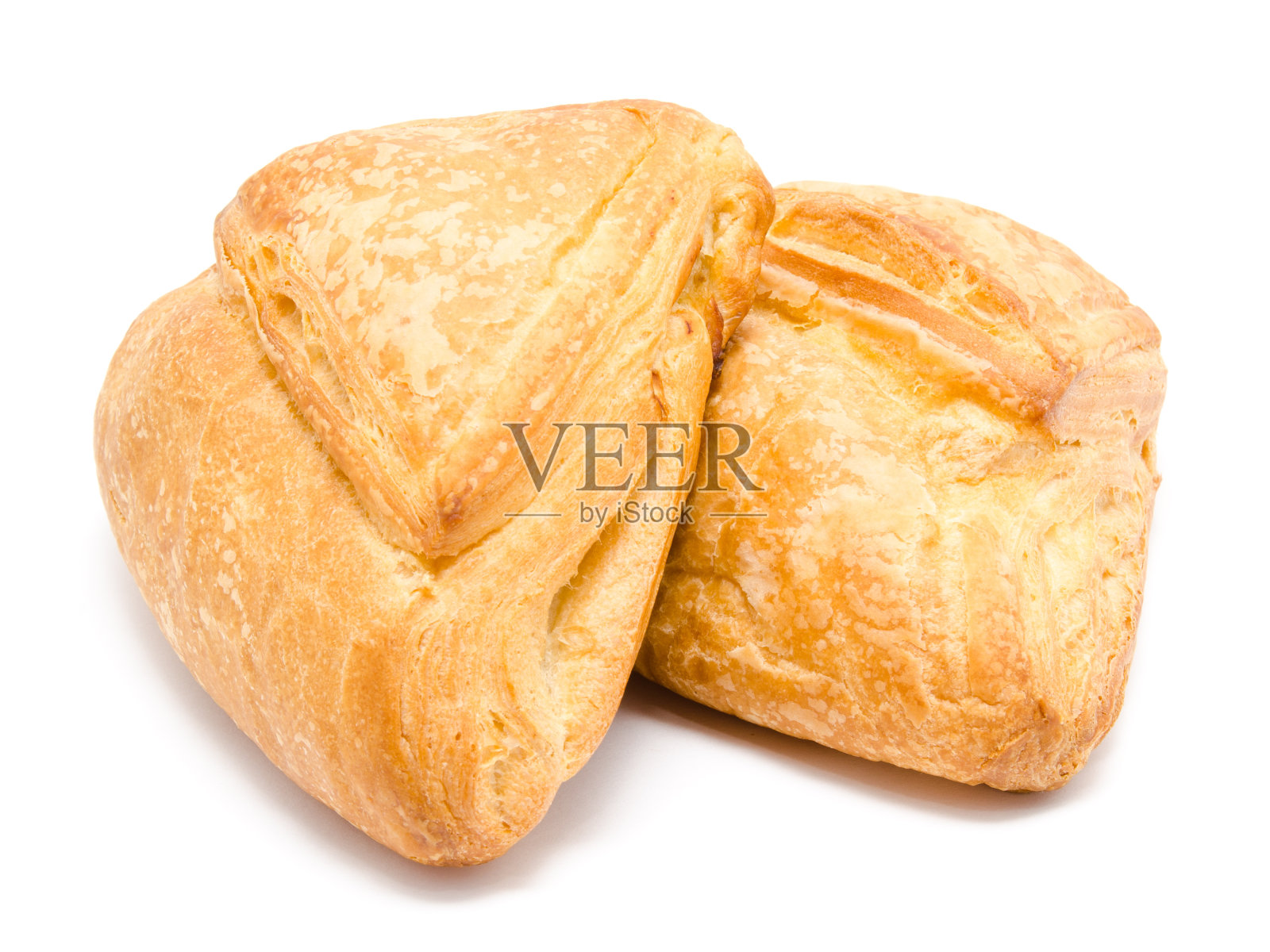 两个新鲜的酥皮孤立在一个白色照片摄影图片