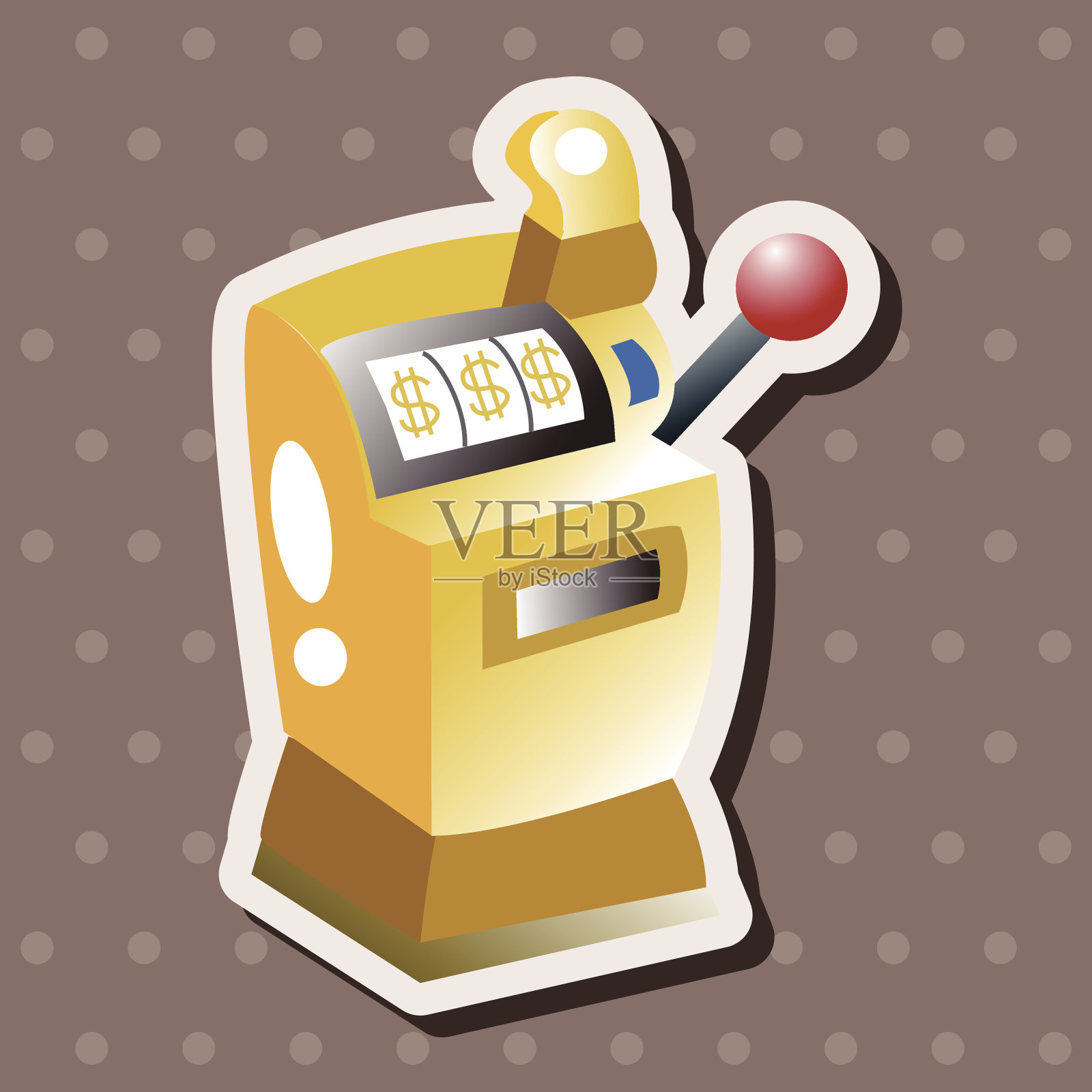 赌场老虎机主题元素插画图片素材