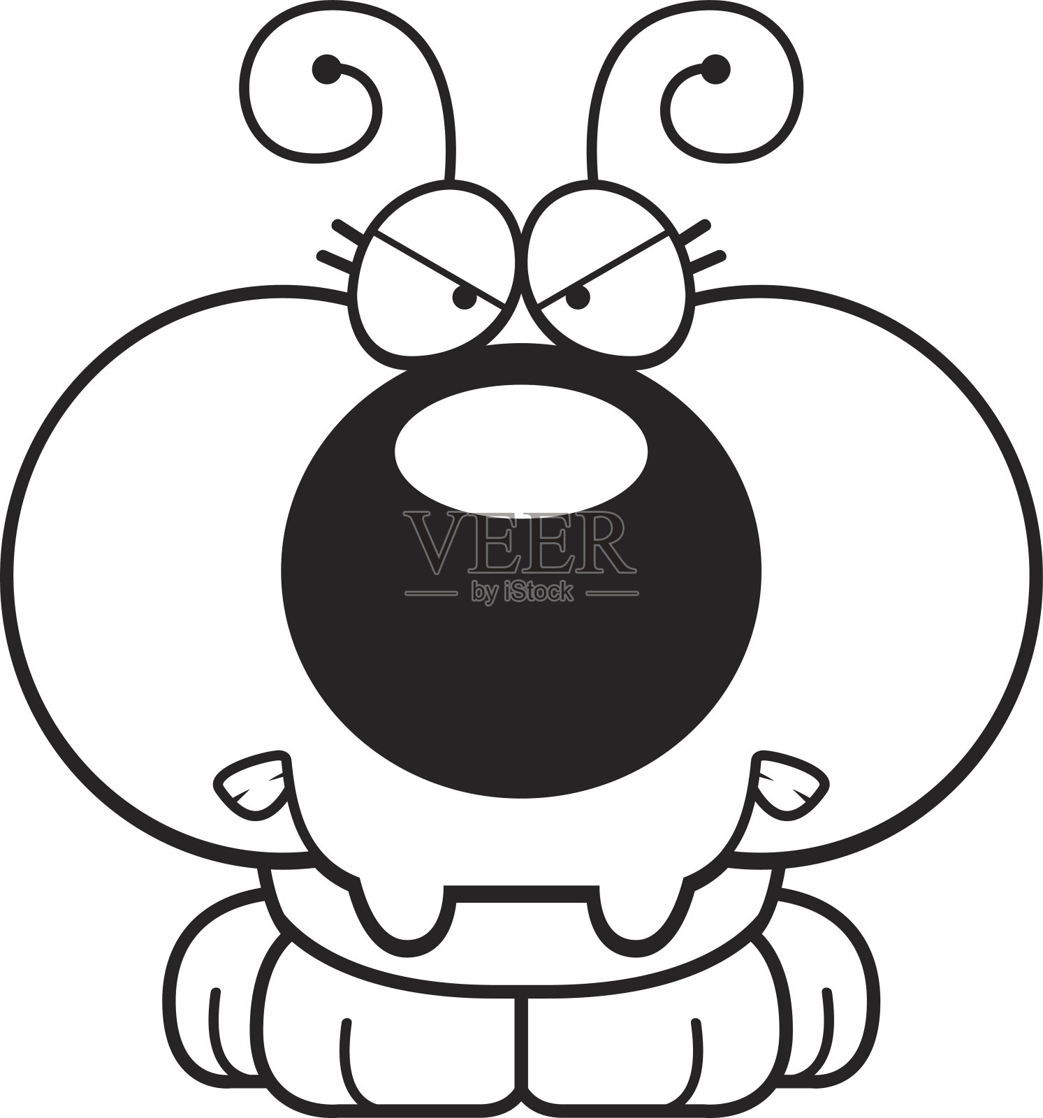 卡通愤怒的蚂蚁插画图片素材