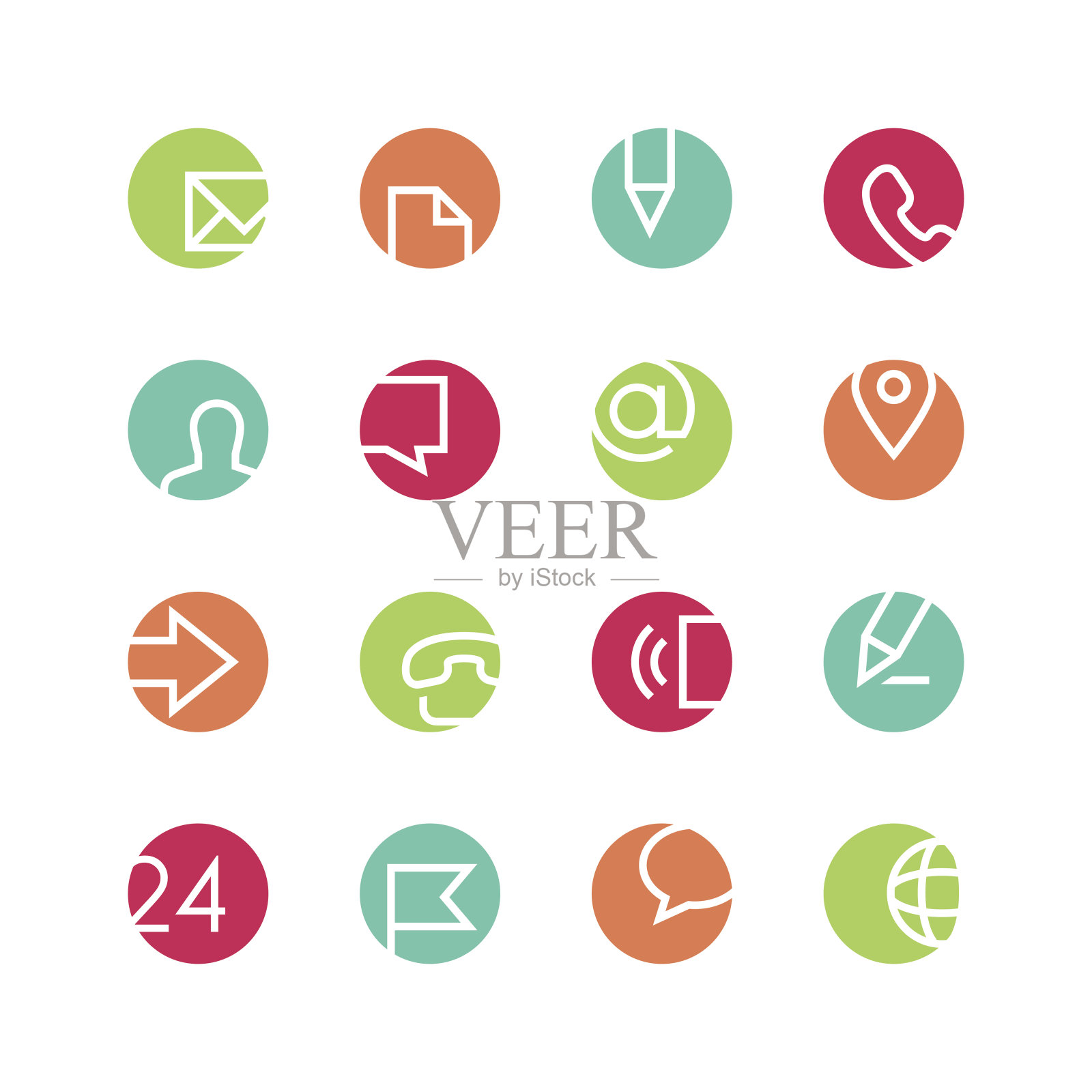 联系人彩色图标集图标素材