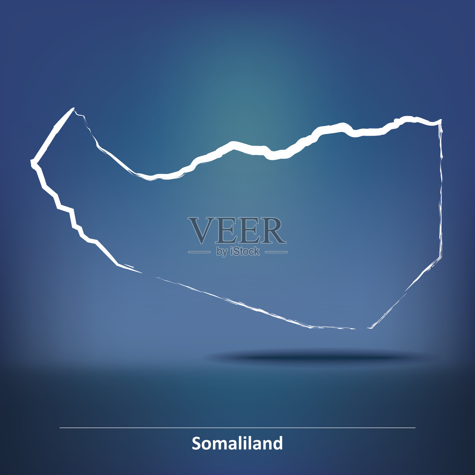 索马里兰涂鸦地图插画图片素材