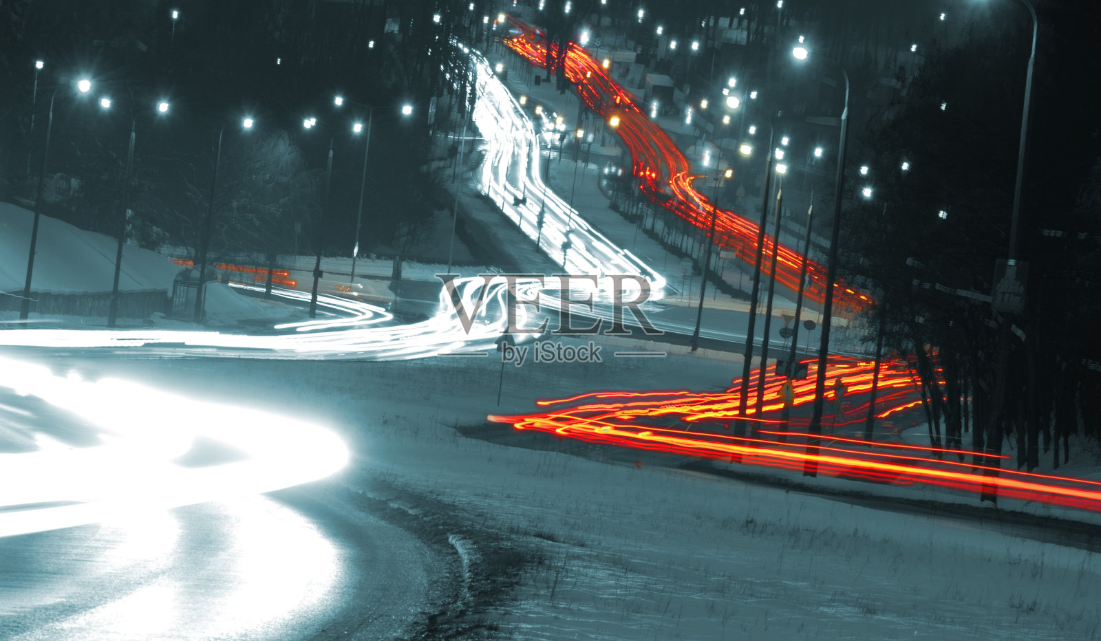 长时间曝光的交通移动照片照片摄影图片