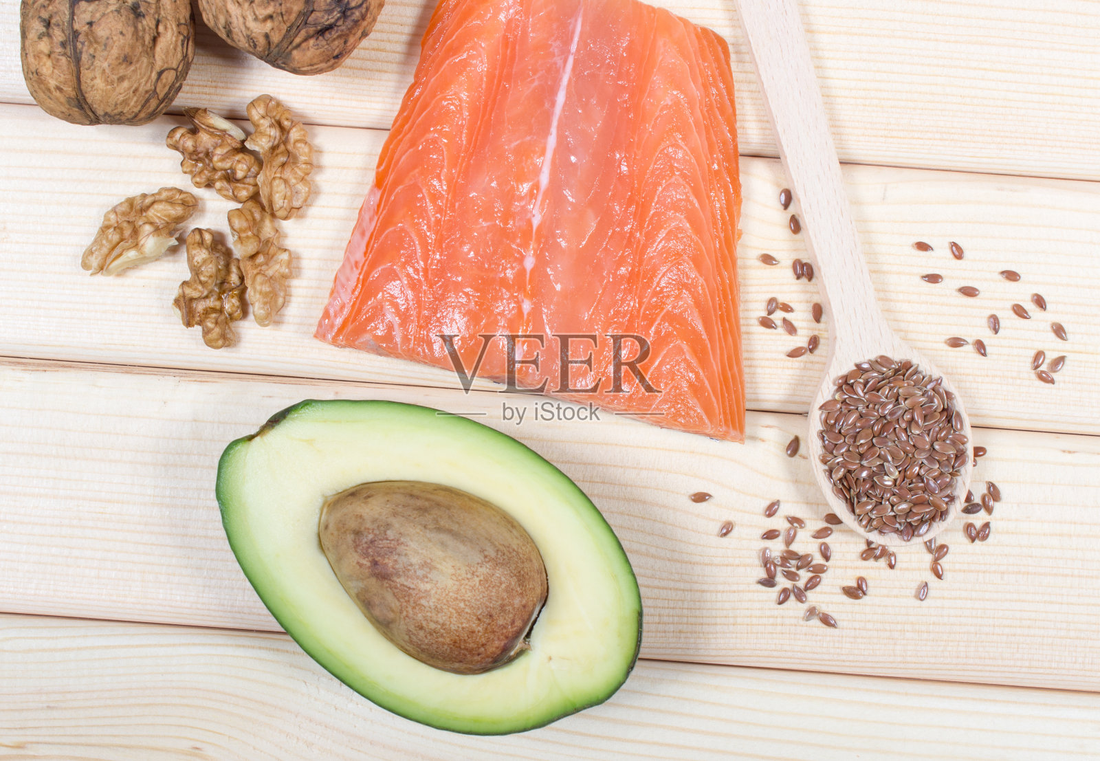 omega - 3脂肪酸的来源。照片摄影图片