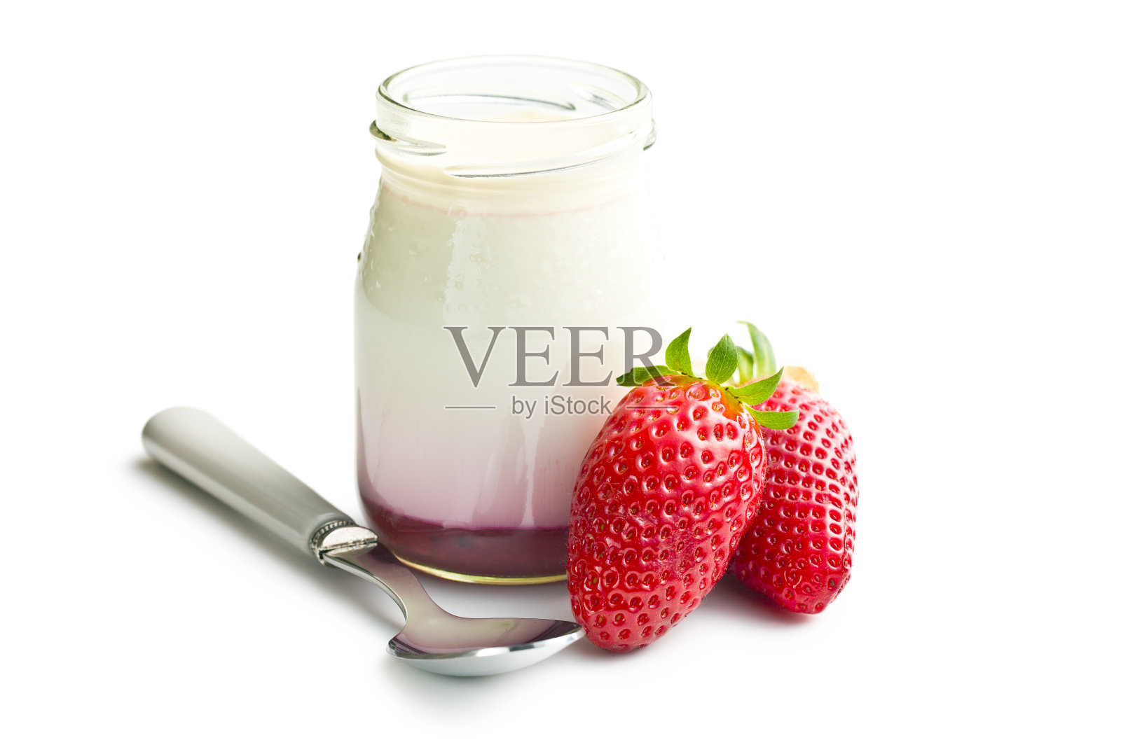 草莓酸奶罐照片摄影图片